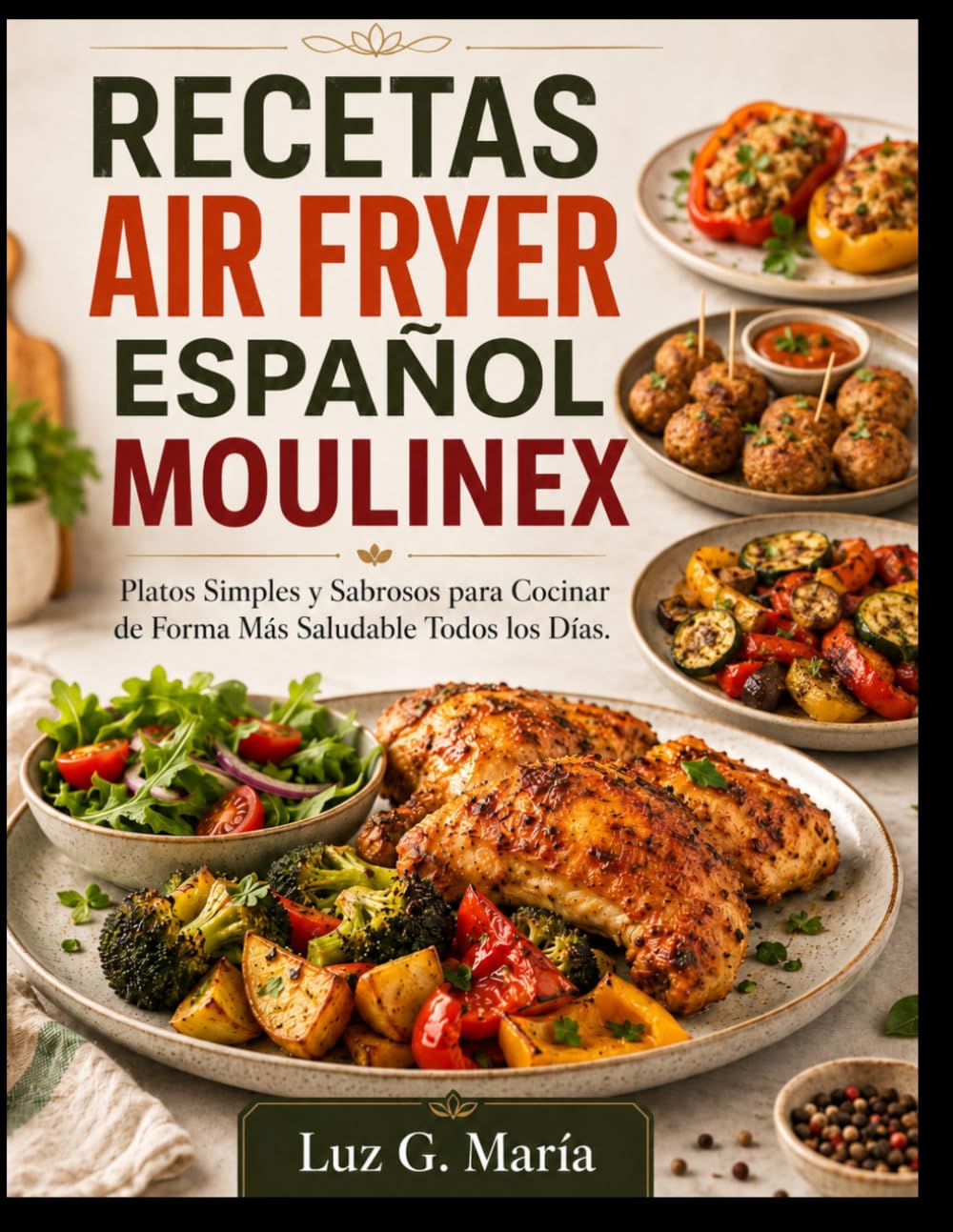 Libro: RECETAS AIR FRYER ESPAÑOL MOULINEX: Platos Simples y Sabrosos para Cocinar de Forma Más Saludable Todos los Días.