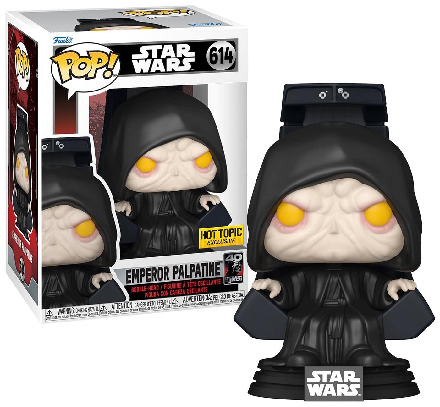 Funko Star Wars Return of the Jedi 40th Anniversary Emperor Palpatine Exclusivo Figura de Vinilo #614