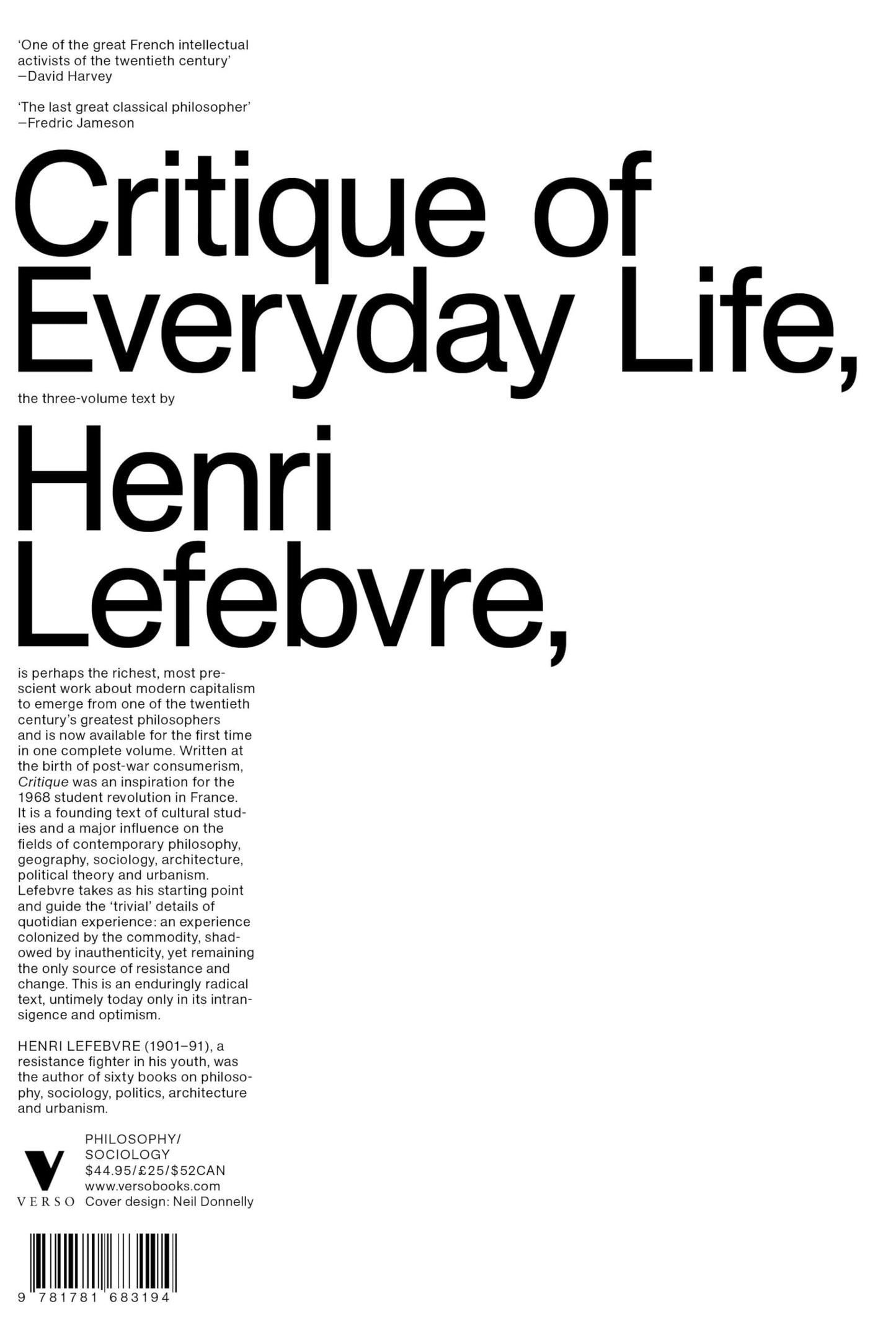 Libro: Critique of Everyday Life: The Three-Volume Text