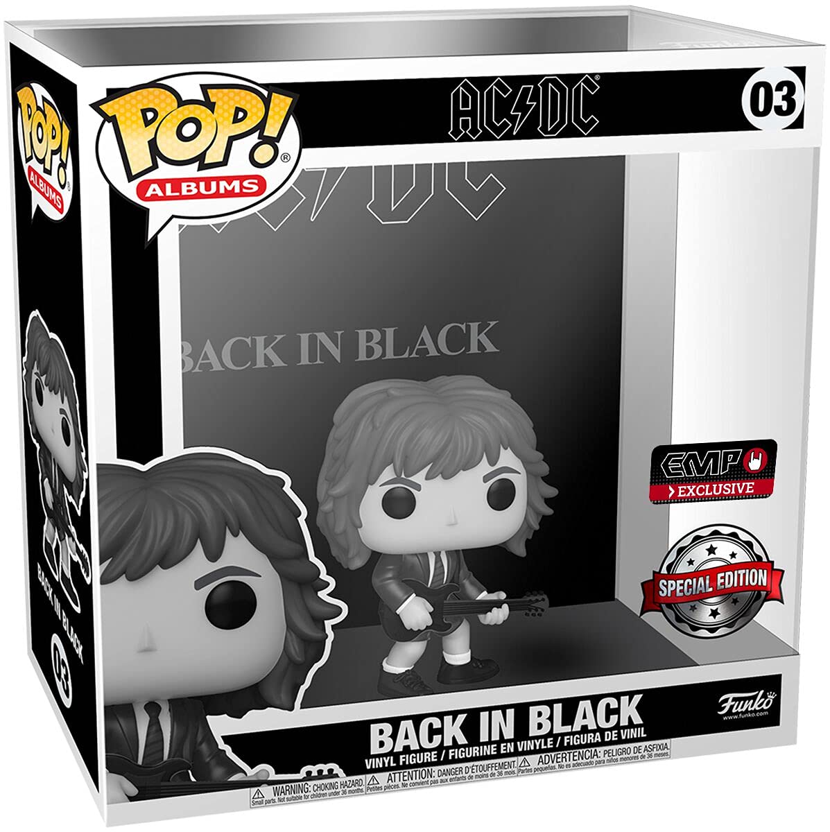 Funko Pop! Albums: AC/DC - Back in Black (B&W) Figura de Vinilo in Acrylic Case