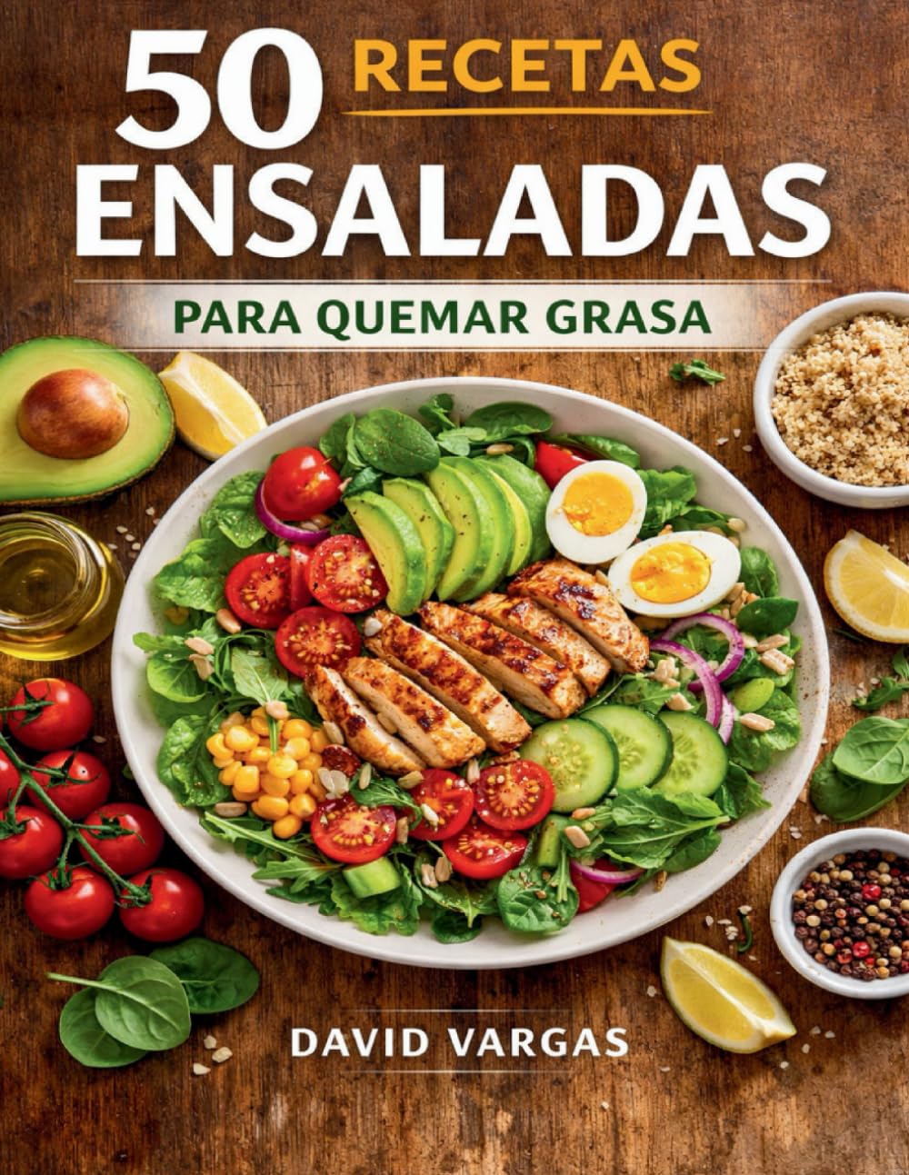 Libro: 50 Recetas de Ensaladas para Quemar Grasa: Preparaciones frescas y completas para perder peso comiendo bien (Spanish Edition)