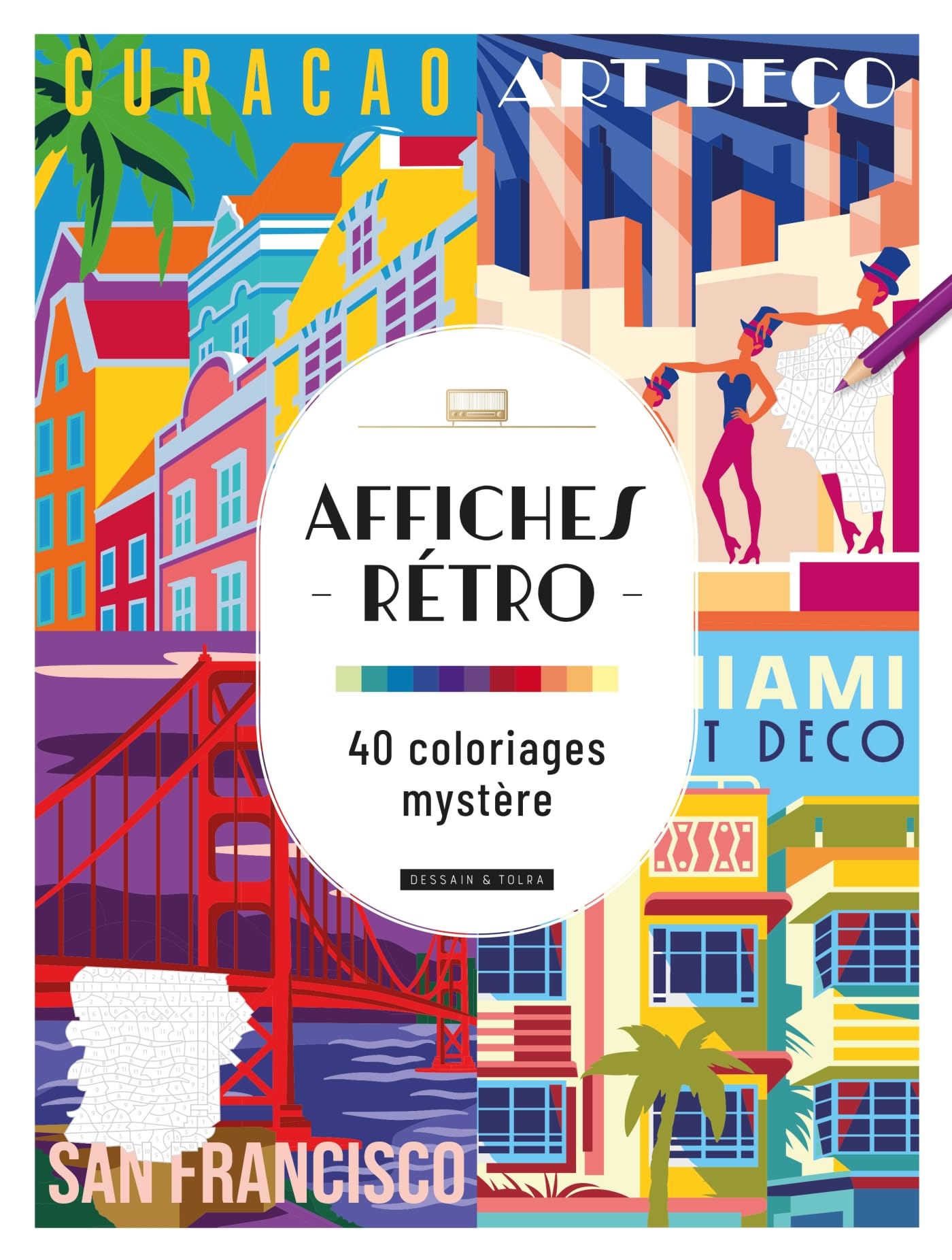 Libro: Affiches rétros: 40 coloriages mystère