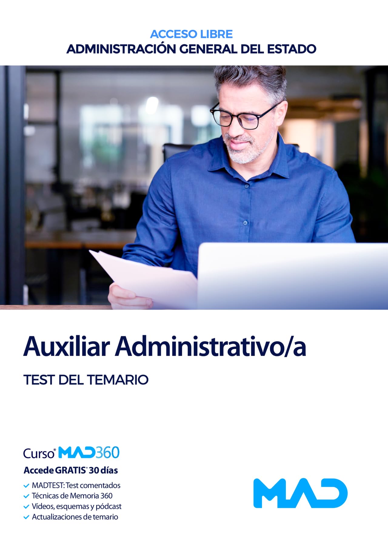 Libro: Auxiliar Administrativo/a de la Administración General del Estado (Acceso libre). Test