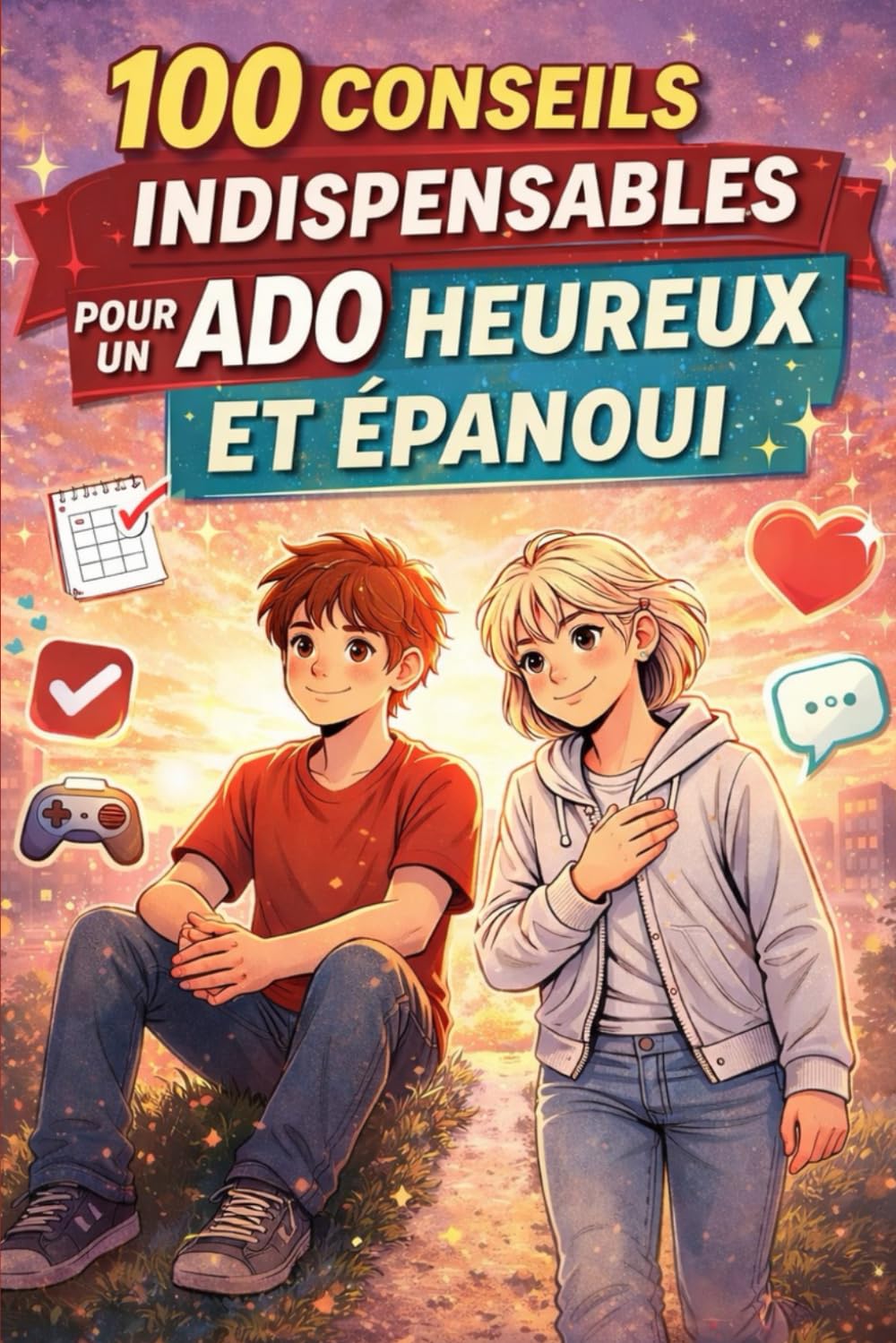 Libro: 100 Conseils indispensables pour un ado heureux et épanoui: Guide illustré pour booster la confiance en soi, gérer les émotions et le stress, et s’épanouir au quotidien (French Edition)