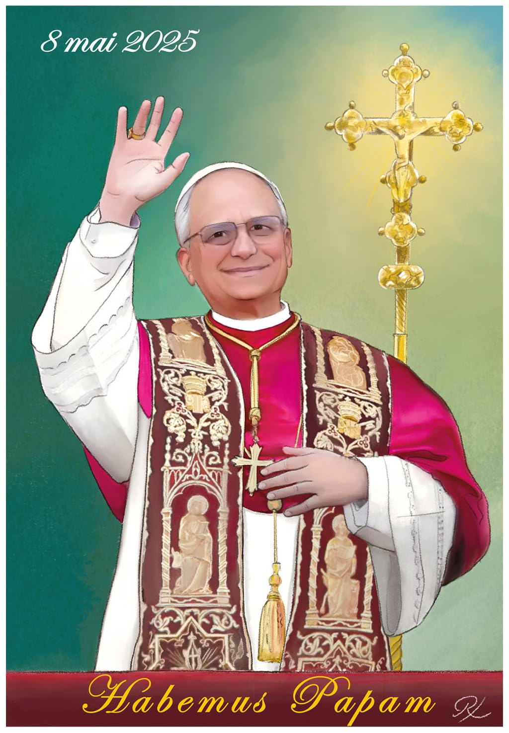 Libro: Portrait Leon XIV au Vatican: Pack de 10 images souples avec prière au dos