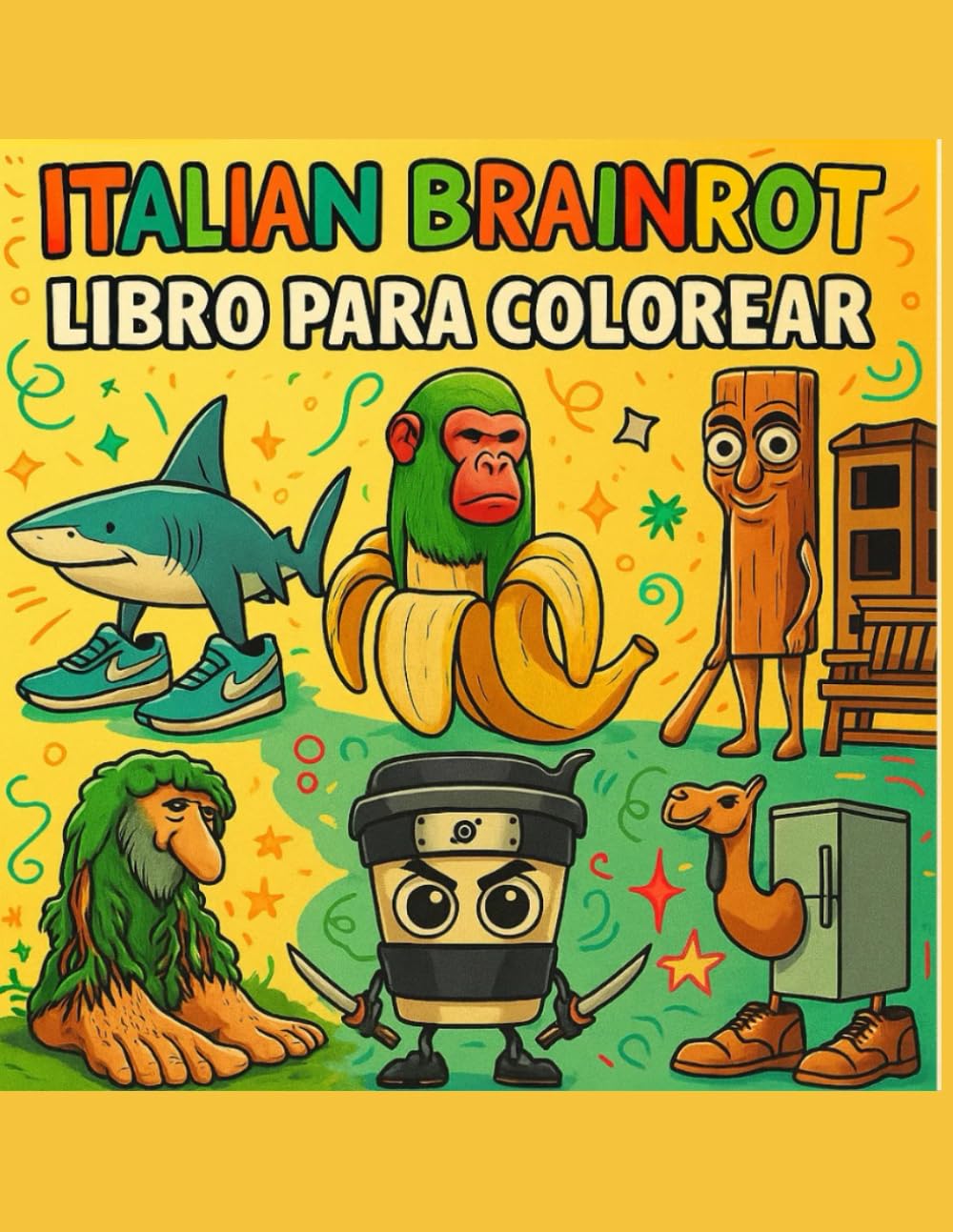 Libro para colorear brainrot italiano: Un caos de memes que puedes colorear (Spanish Edition)