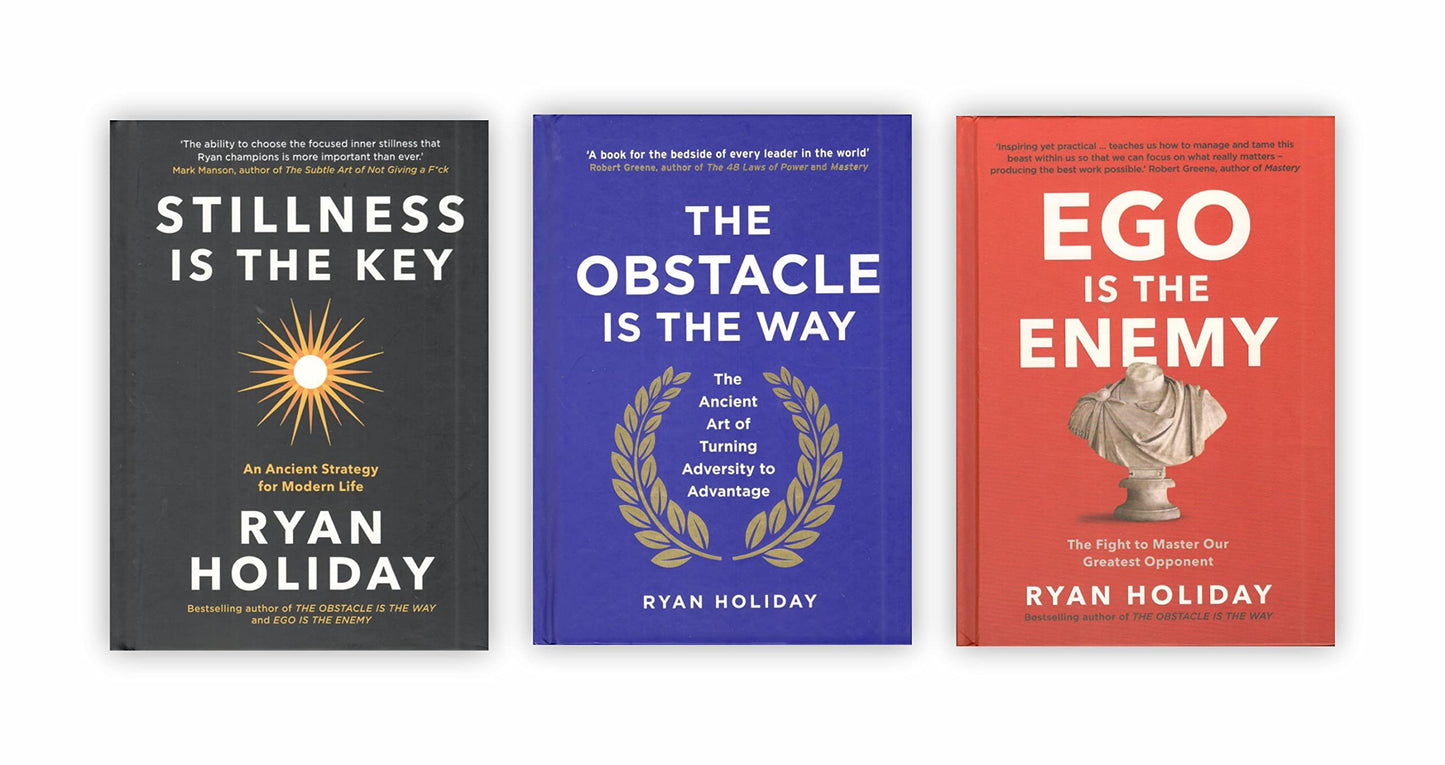 Libro: Ryan Holiday 3 Books Collection Set (Ego Is The Enemy, The Obstacle Is The Way, Stillness Is The Key Hardcover)