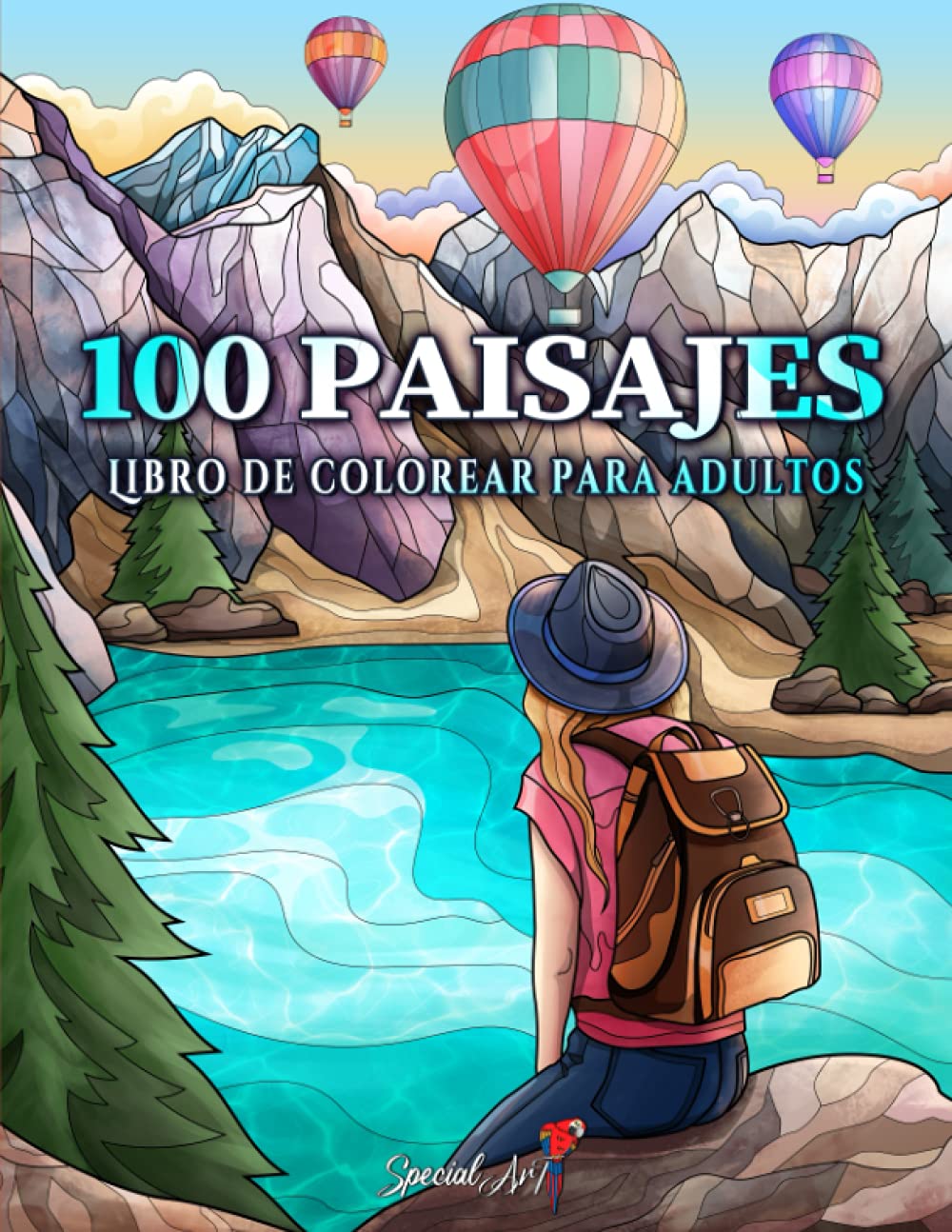 Libro: 100 Paisajes: Un Libro de Colorear para Adultos con Hermosas playas tropicales, Curiosas Ciudades, Frescas Montañas, Paisajes Rurales y mucho más (Libros para colorear sobre la Naturaleza)