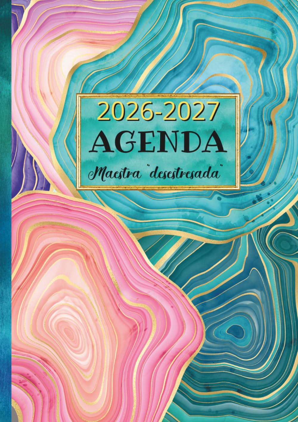 Libro: Agenda Maestra “desestresada” - Año escolar - Semana vista: Cuaderno para profesora de infantil, primaria o secundaria, Regalo para maestras. Diseño geoda A4