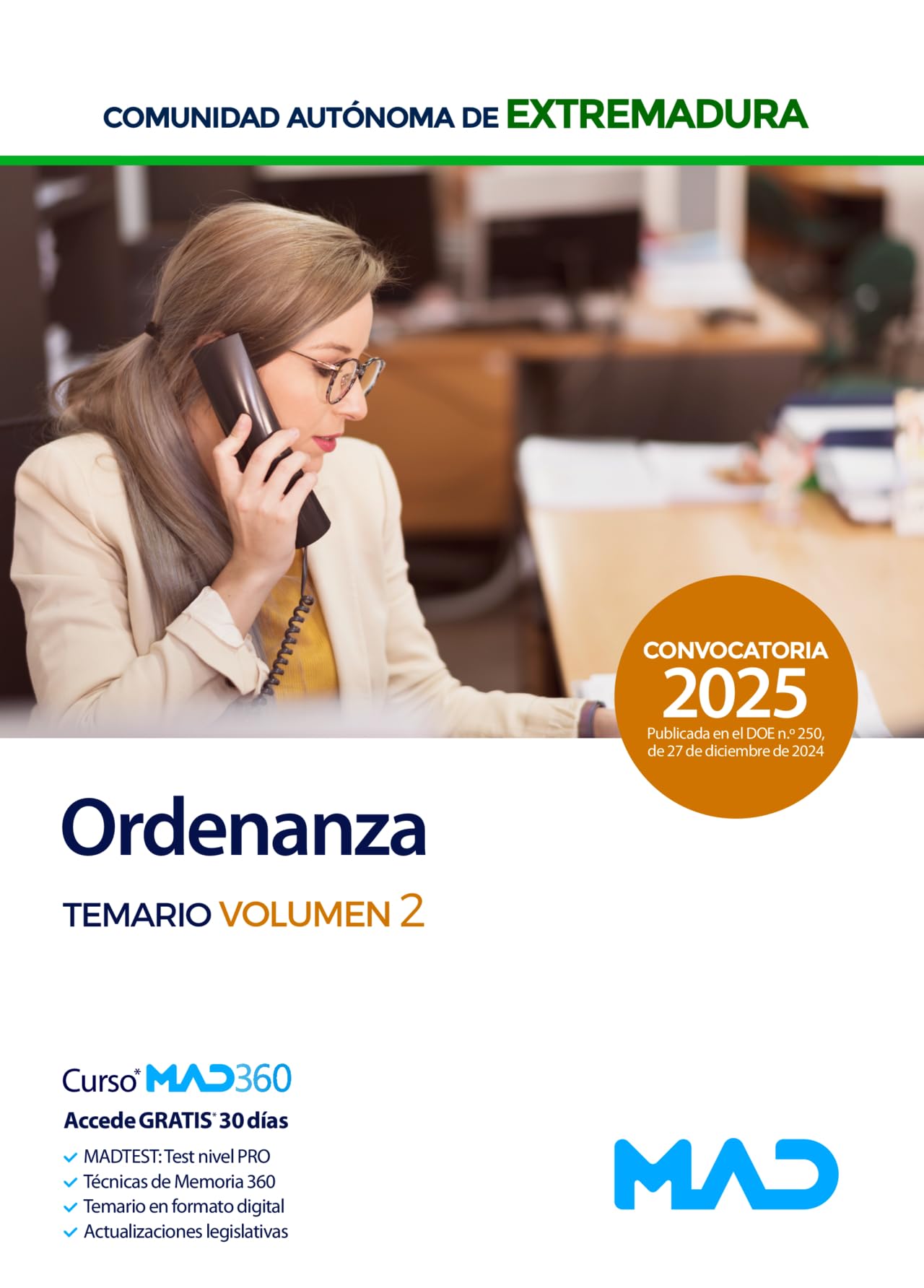 Libro: ORDENANZA PERSONAL LABORAL GRUPO V TEMARIO 2 EXTRE