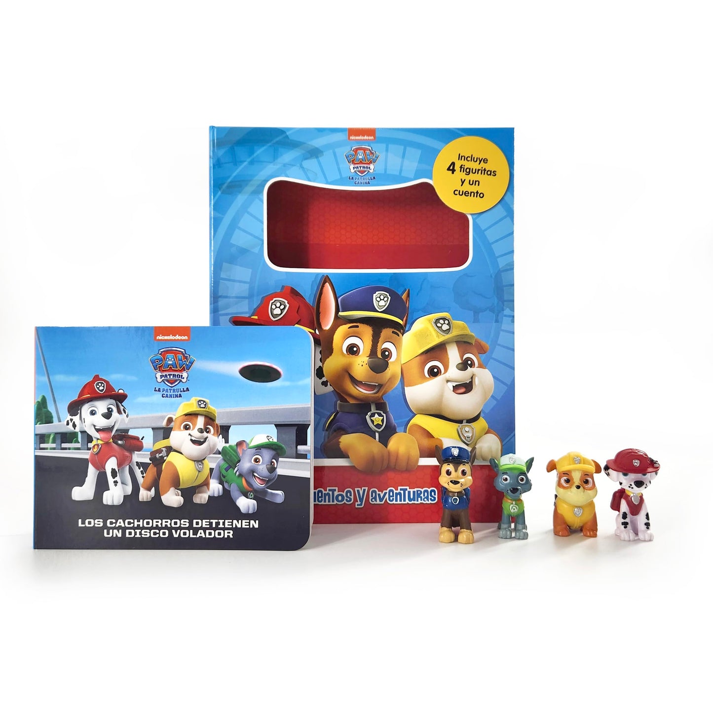 Libro: Paw Patrol La Patrulla Canina Cuentos y aventuras - Libros de actividades para niños, cuento de 10 páginas y 4 figuras