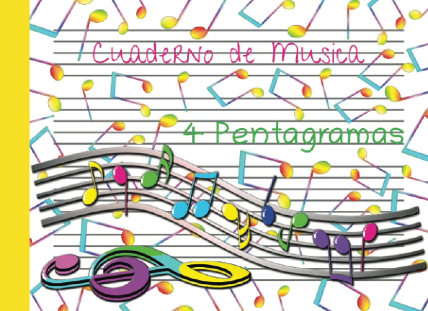 Libro: Cuaderno de musica pentagrama para niños: 4 pentagramas por pagina / libreta de pentagrama a5 pauta ancha / pentagramas horizontal / 60 páginas -30 ... para regalar a los niños ) (Spanish Edition)