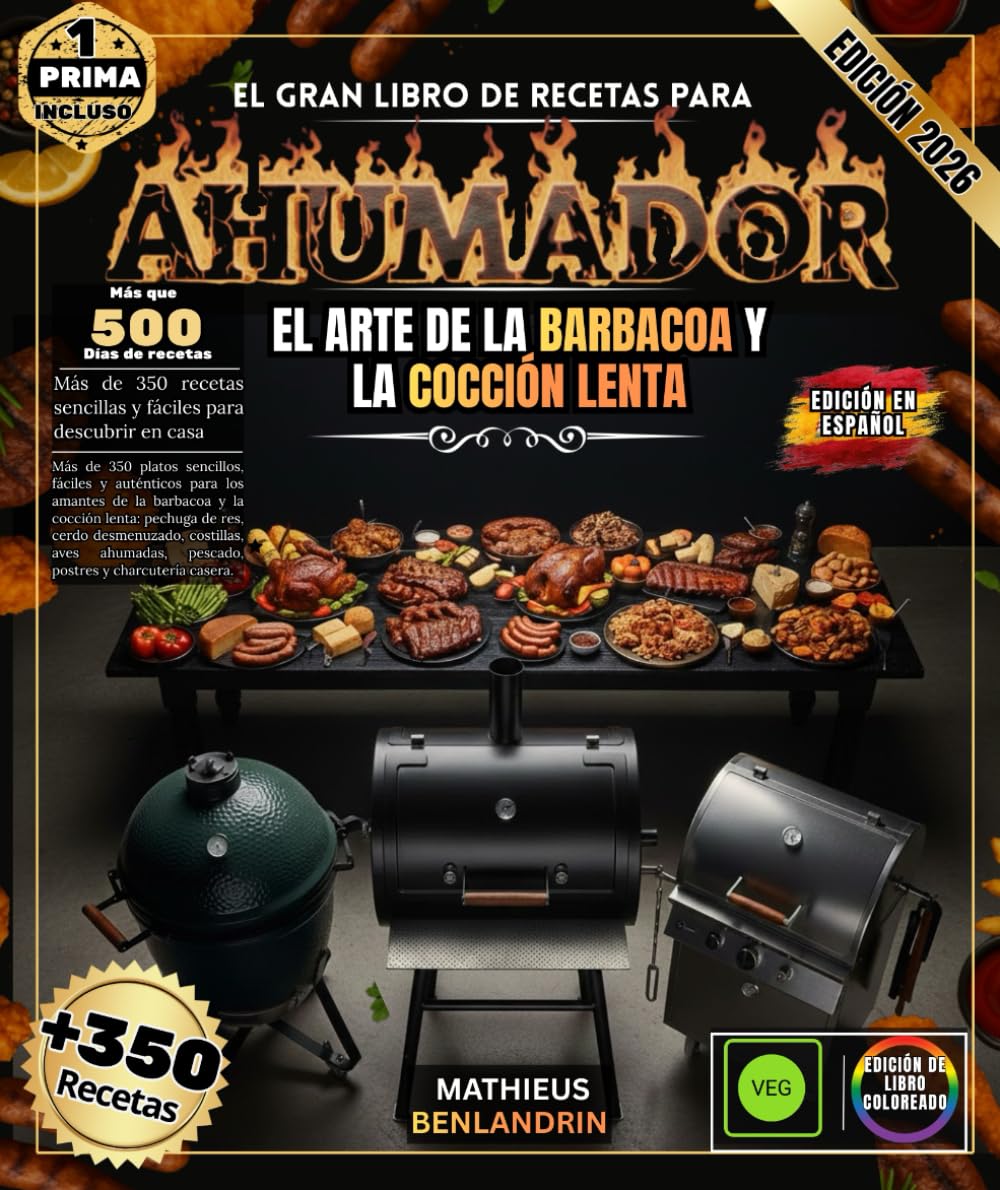 Libro: El gran libro de recetas para Ahumador: Más de 350 platos sencillos, fáciles y auténticos para los amantes de la barbacoa y la cocción lenta: pechuga, ... pescado, postres y charcutería casera.