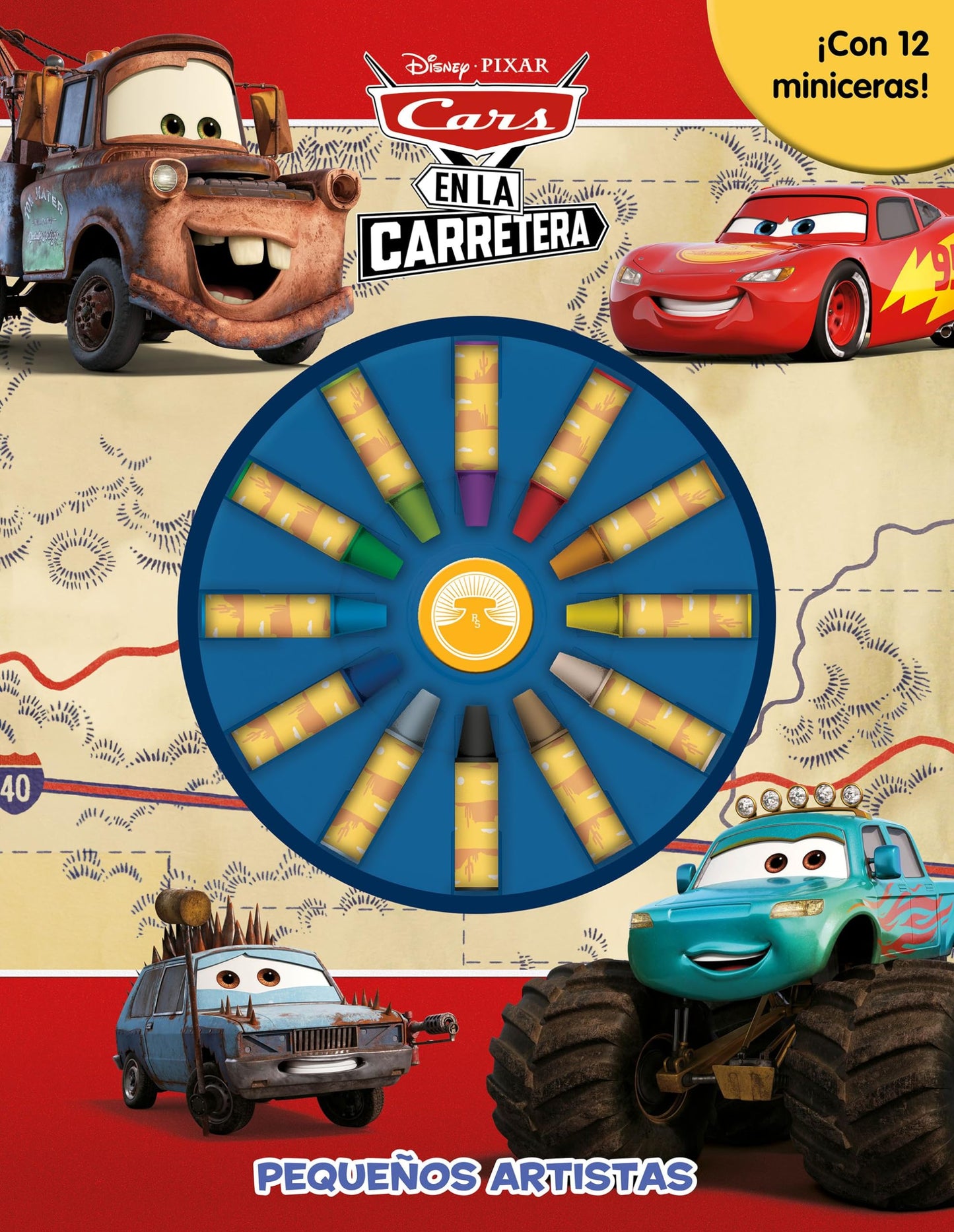 Cars en la carretera. Pequeños artistas: ¡Con 12 miniceras! (Disney. Cars)