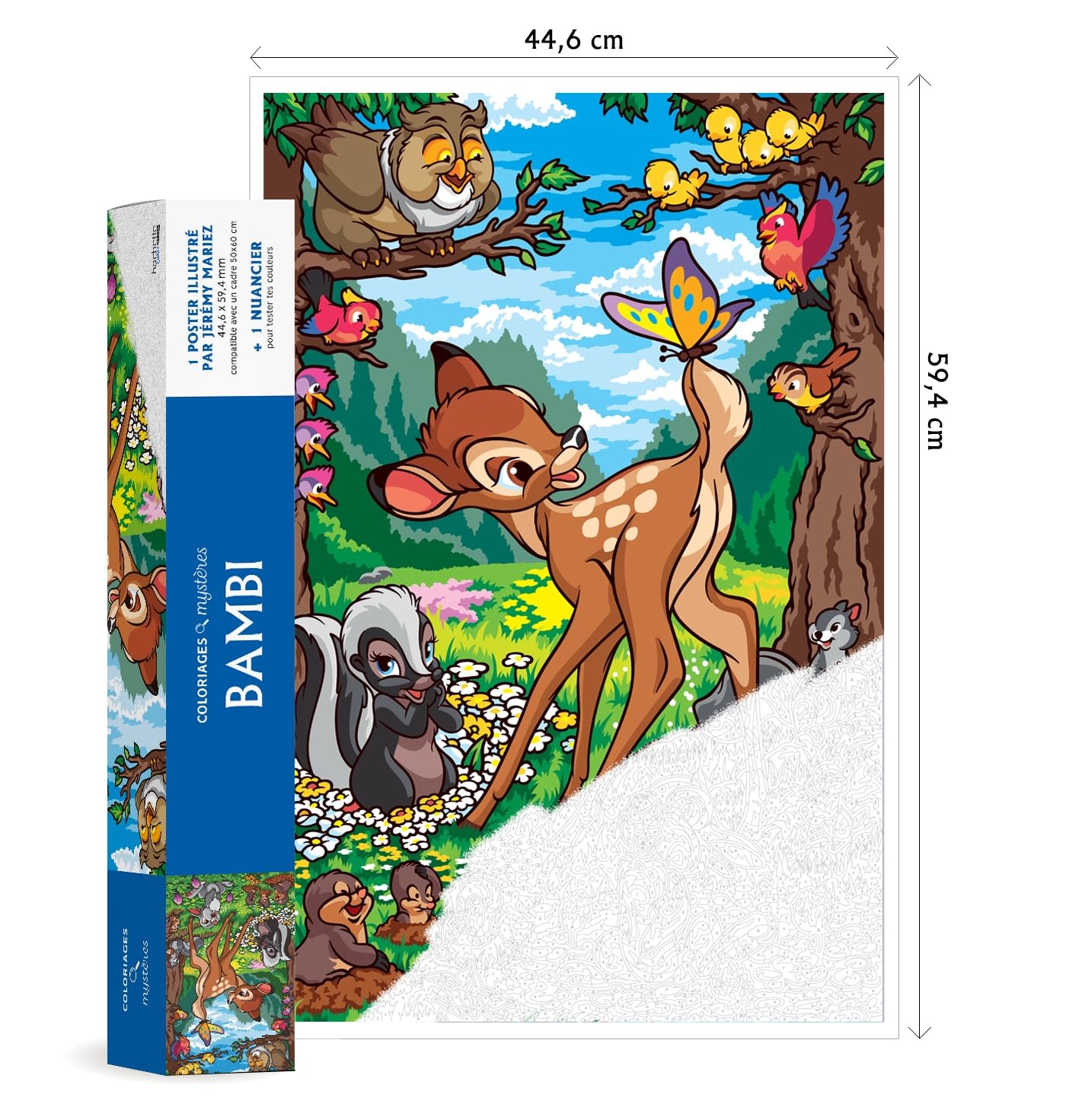 Libro: Coloriage mystère Disney - Poster Bambi: Colorie les chiffres et découvre l'image