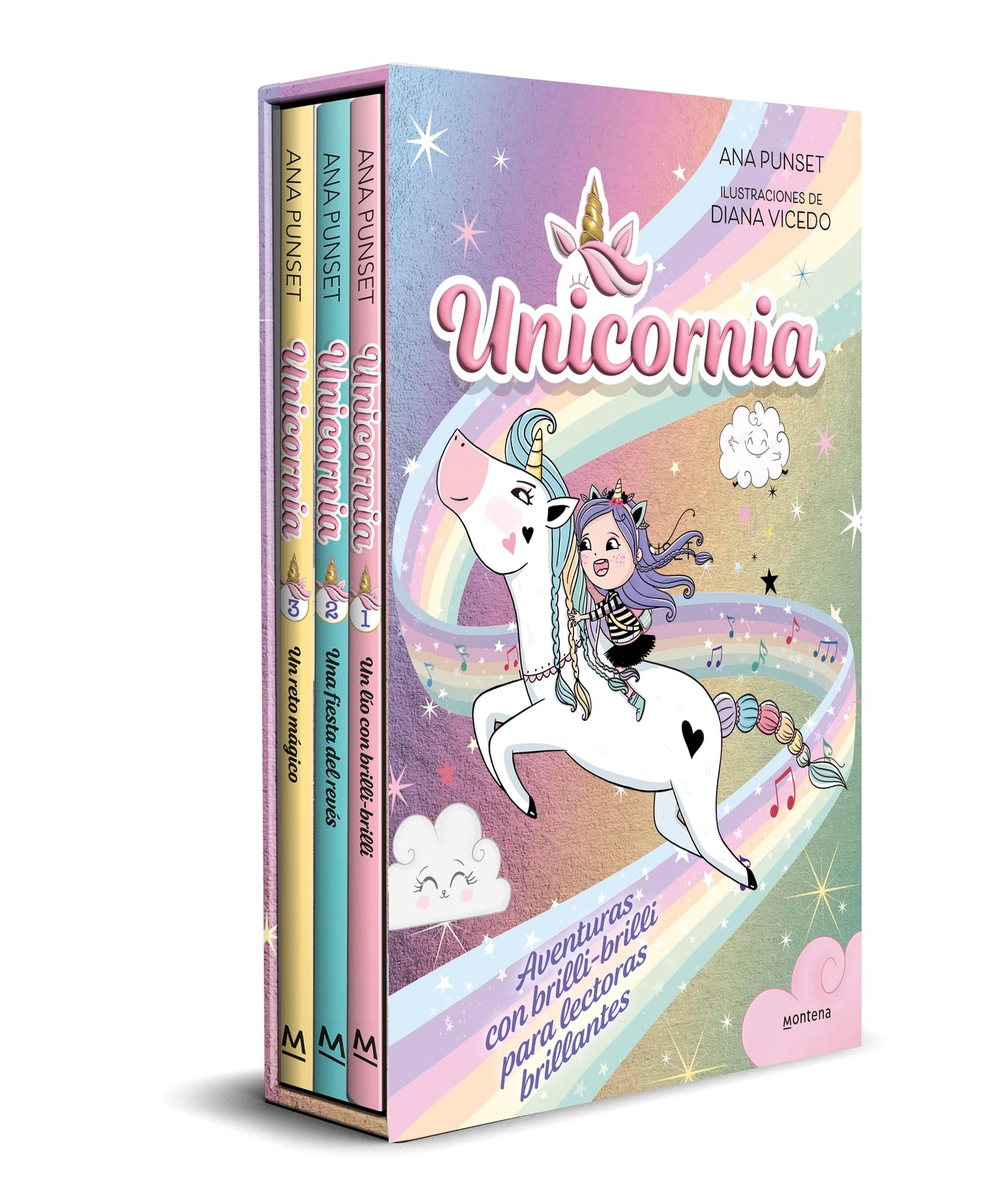 Unicornia - Estuche especial Unicornia: libros 1 al 3: ¡Tres libros mágicos con purpurina en la cubierta! (Montena)