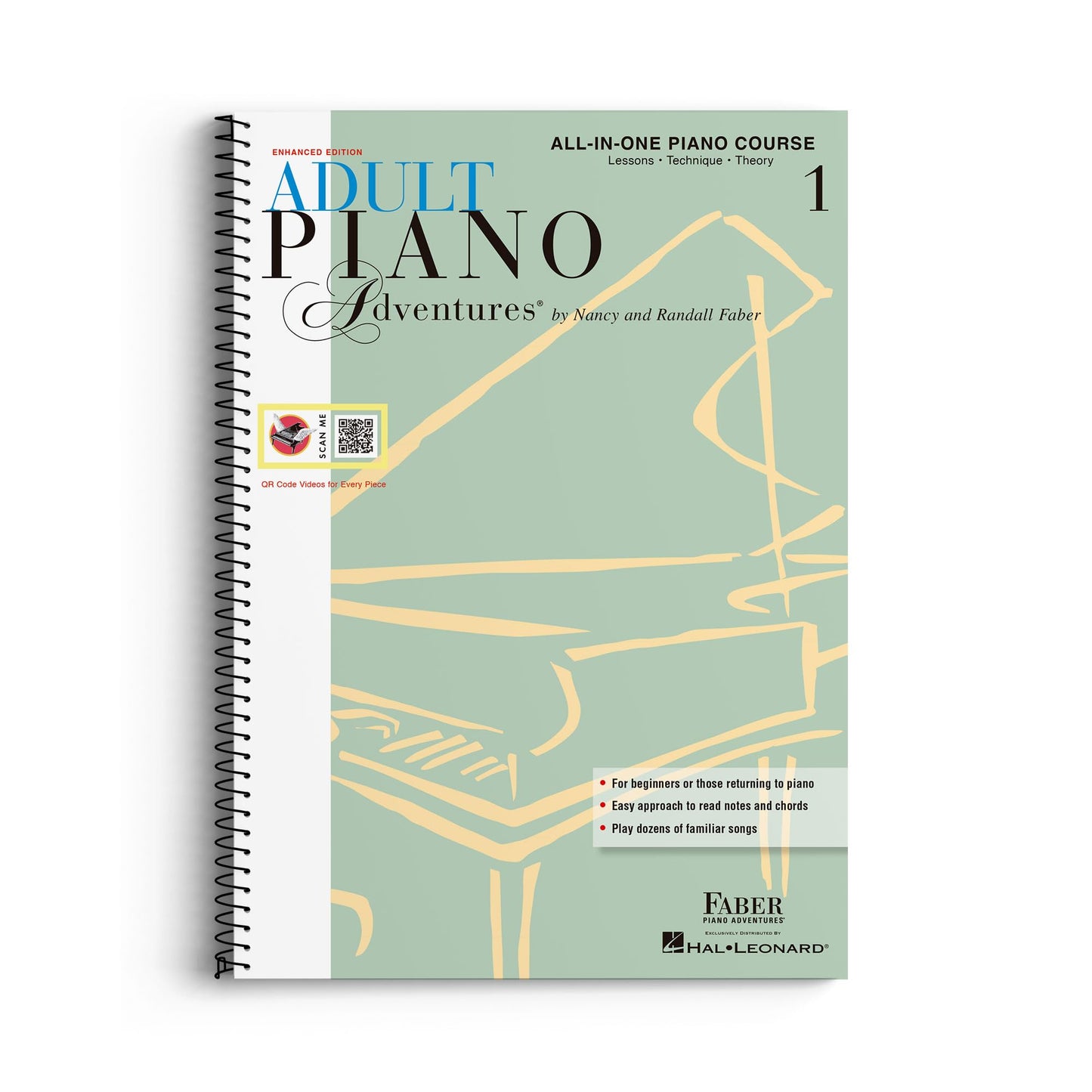 Nancy & randall faber: adult piano adventures all-in-one book 1 + audio online: Spiral Bound