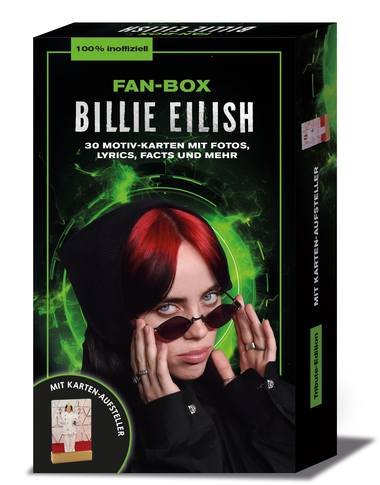 Fan-Box Billie Eilish: 30 Motiv-Karten mit Fotos, Lyrics, Facts und mehr I mit Karten-Aufsteller I 100% inoffiziell