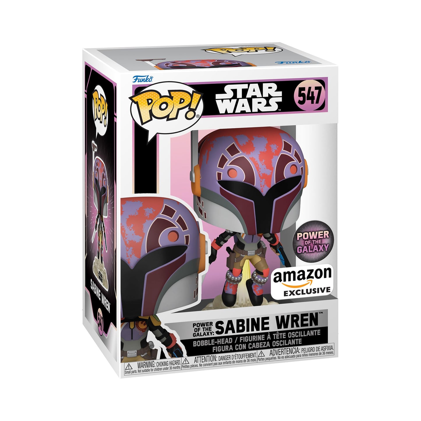 Funko Pop! Star Wars: Sabine Wren with Darksaber, Power of The Galaxy Series, Exclusivo Amazon, Multicolor, 64929