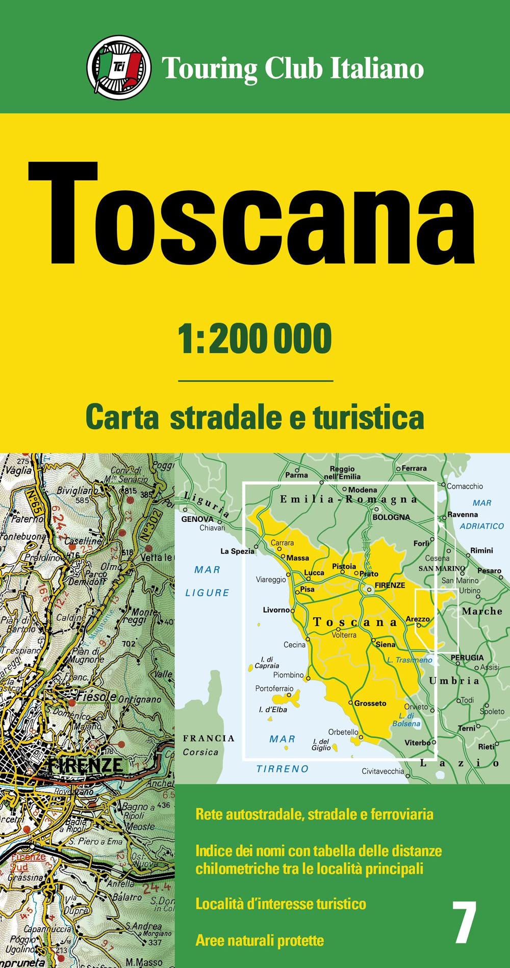 Libro: Toscana 1:200.000. Carta stradale e turistica: 7