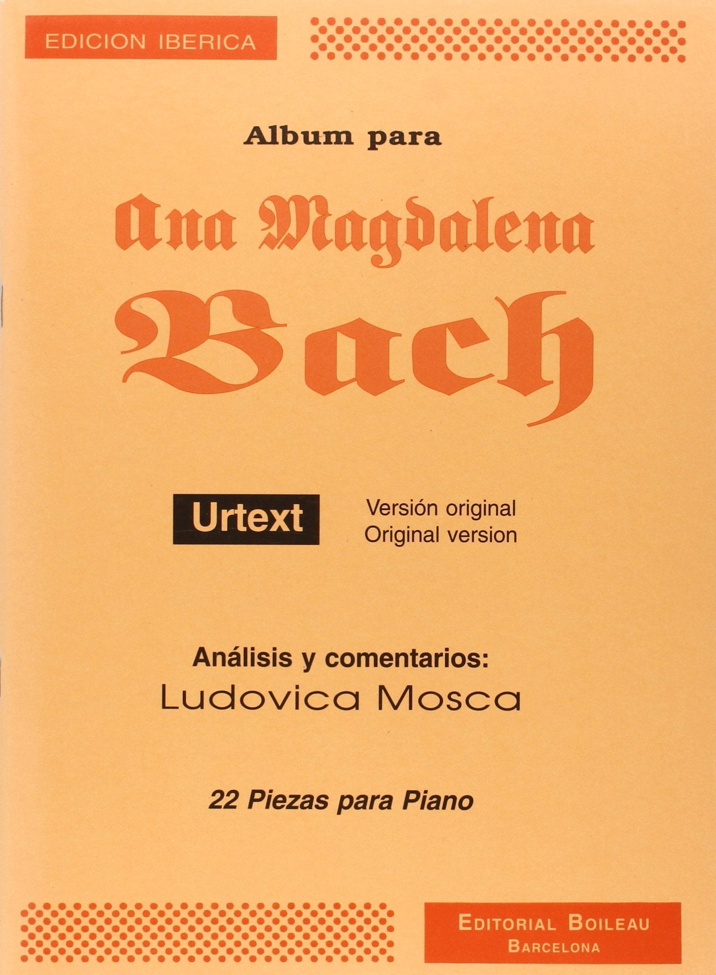 Libro: Album para Ana Magdalena (URTEXT) (L.Mosca)