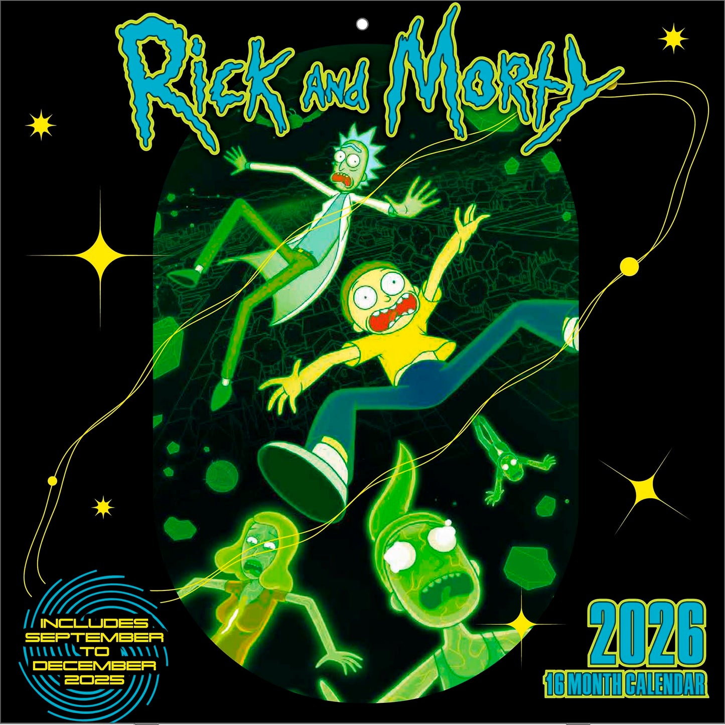 Libro: Pyramid International - RICK AND MORTY 2026 - Brochure Calendar 30 x 30 cm (unfolded 30 x 60 cm) with 12 cult motifs from the Adult Swim Series