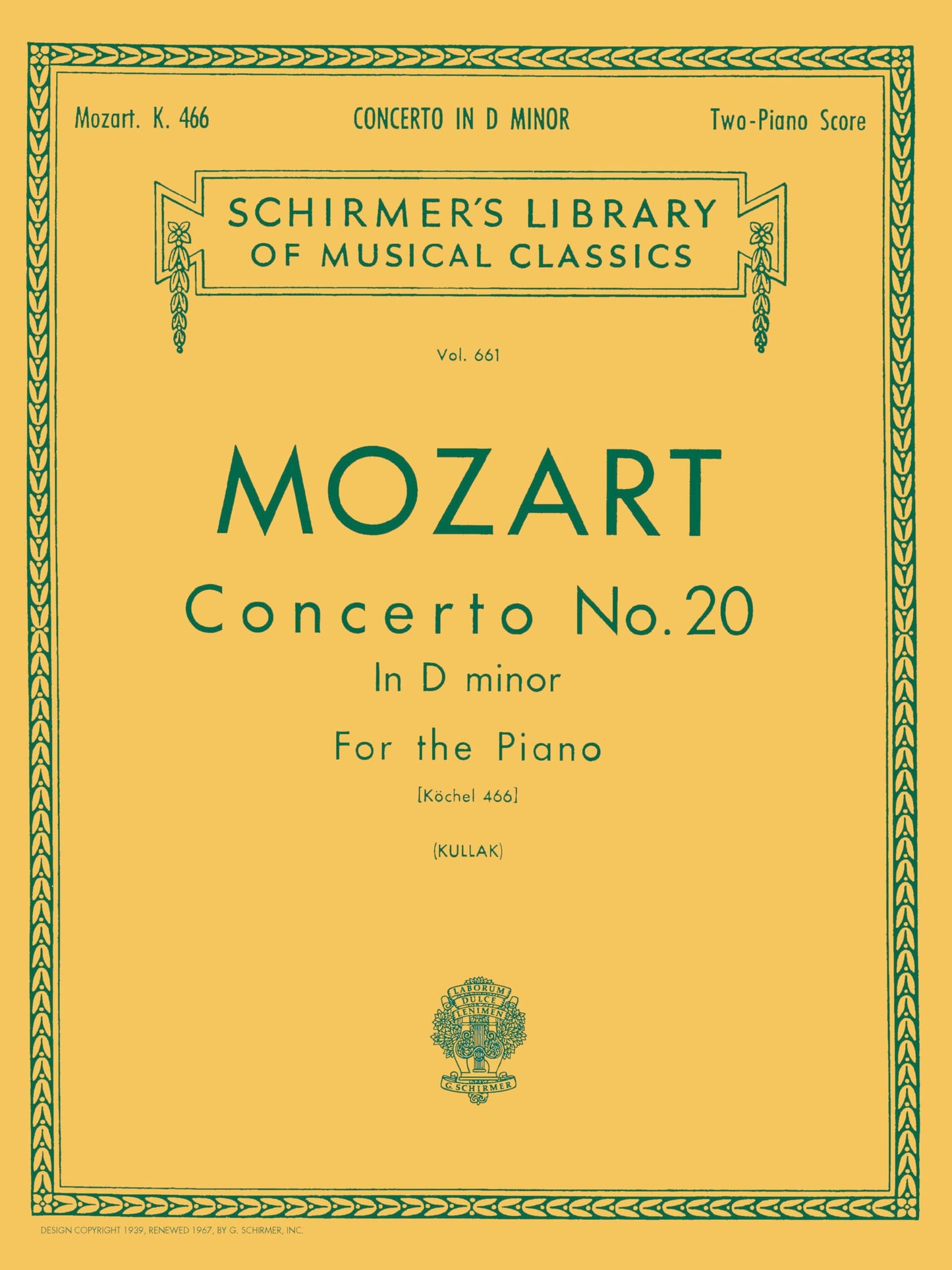 Libro: W.a. mozart: piano concerto no. 20 in d minor k.466 (2 piano score): Two Pianos, Four Hands
