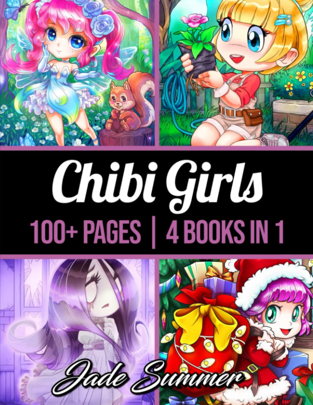 Libro: 100 Chibi Girls: An Adult Coloring Book Collection with Cute Girls, Fantasy, Horror, Christmas, and More!