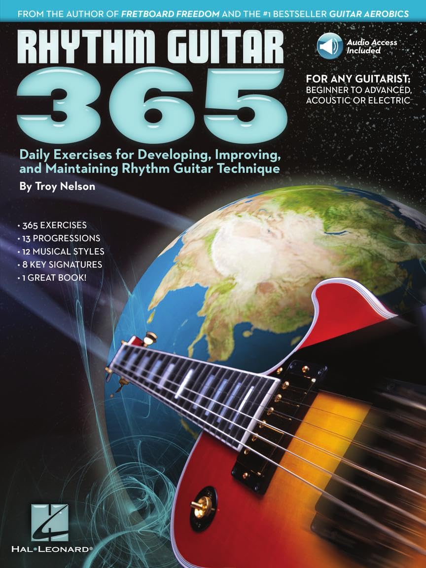 Libro: Rhythm Guitar 365 – Daily Exercises for Rhythm Guitar Technique Chord Theory Strumming Fingerpicking and Progressions with Online Audio Hal Leonard Guitar Method