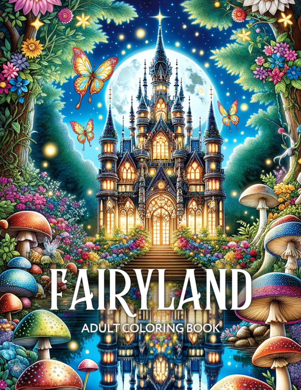 Libro: Fairyland Adult Coloring Book: Fairytale Designs of Enchanting Fairies, Magical Houses, and Fantasy Castles for Mindfulness and Relaxation