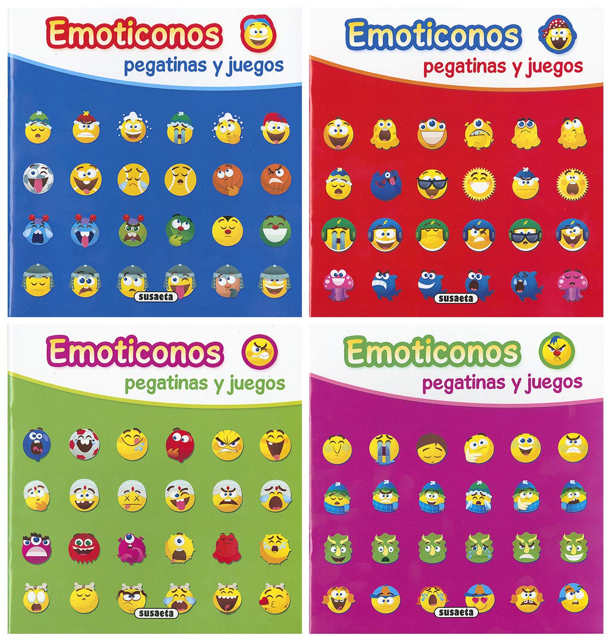 Libro: Emoticonos pegatinas y juegos (4 títulos)