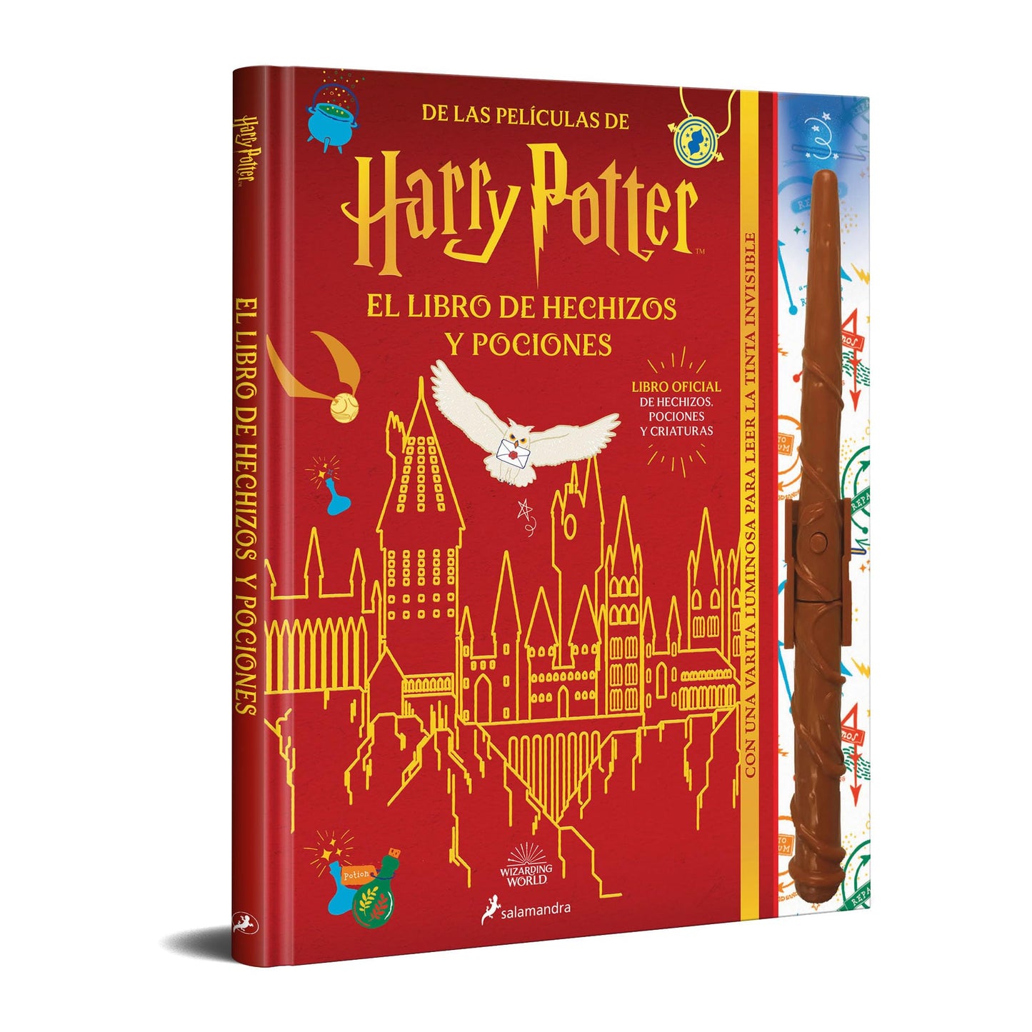 El libro de hechizos y pociones (libro oficial) (Harry Potter): Con una varita luminosa para leer la tinta invisible