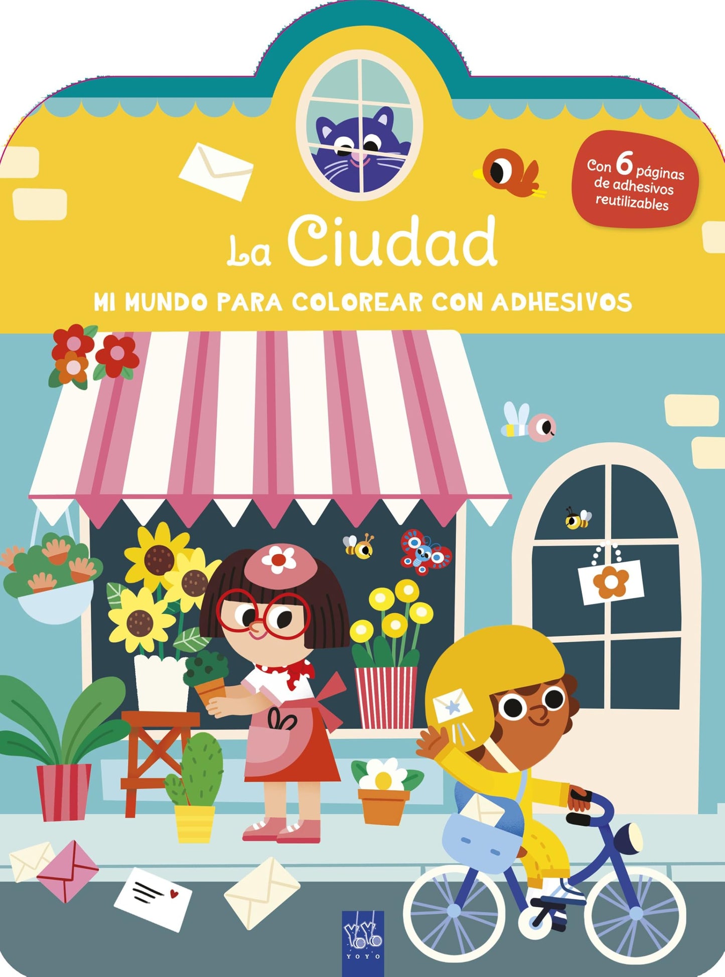 Libro: Mi mundo para colorear con adhesivos. La ciudad