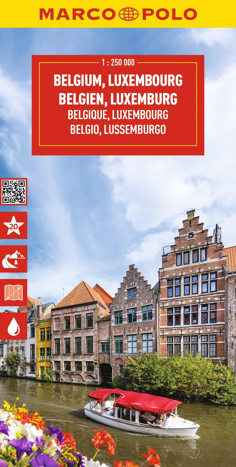 Libro: Belgium and Luxembourg Marco Polo Map: Straßenkarte und Autokarte mit sehenswerten Strecken, Highlights und digitaler Erweiterung