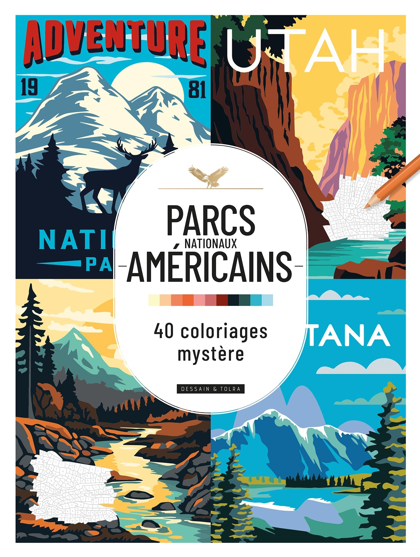 Libro: Parcs nationaux américains - 40 Coloriages Mystère