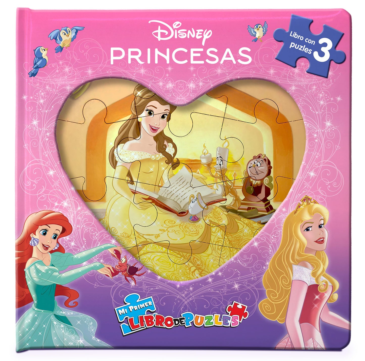 Libro: Disney Princesas Mi Primer Libro de Puzles - Rompecabezas para niños, libro de cartón de 10 páginas, 3 puzzles para disfrutar