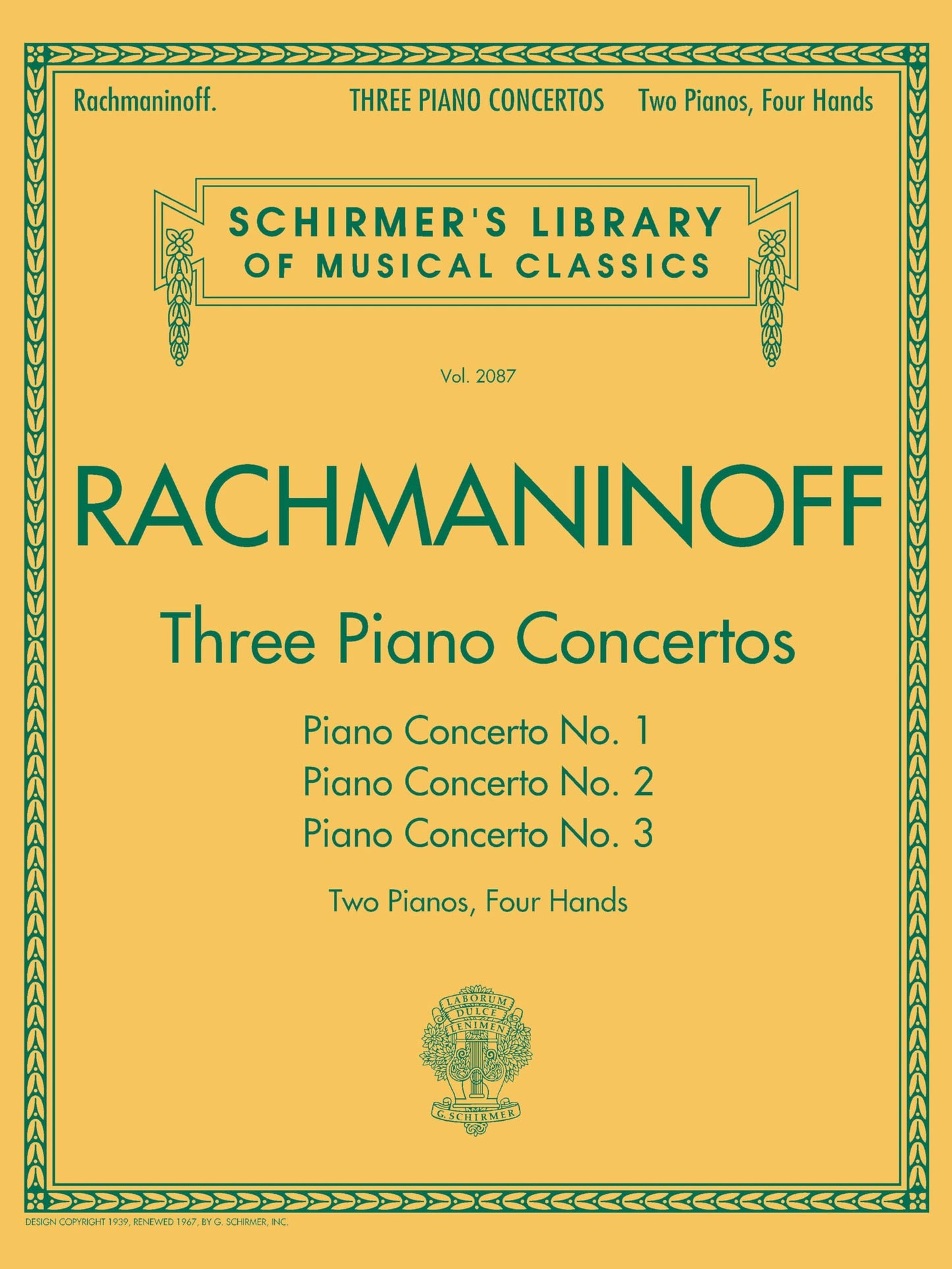 Libro: Sergei rachmaninoff: three piano concertos - nos. 1, 2 and 3: Nos. 1, 2, and 3 (Schirmer's Library of Musical Classics, 2087)