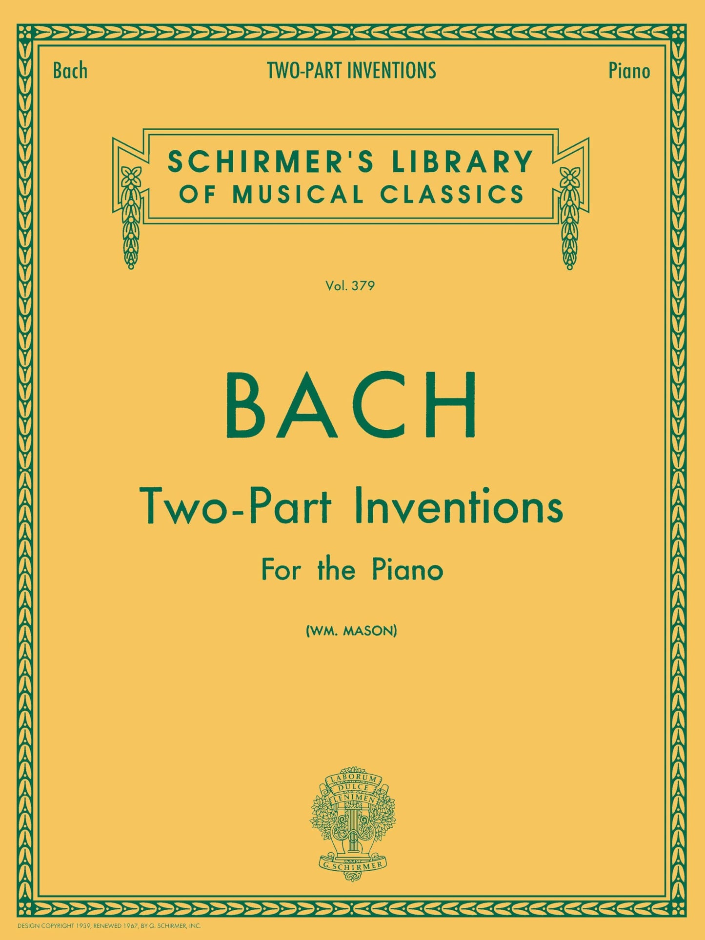 Libro: 15 two-part inventions (mason): 15 Two-Part Inventions (Mason) Schirmer Library of Classics Volum