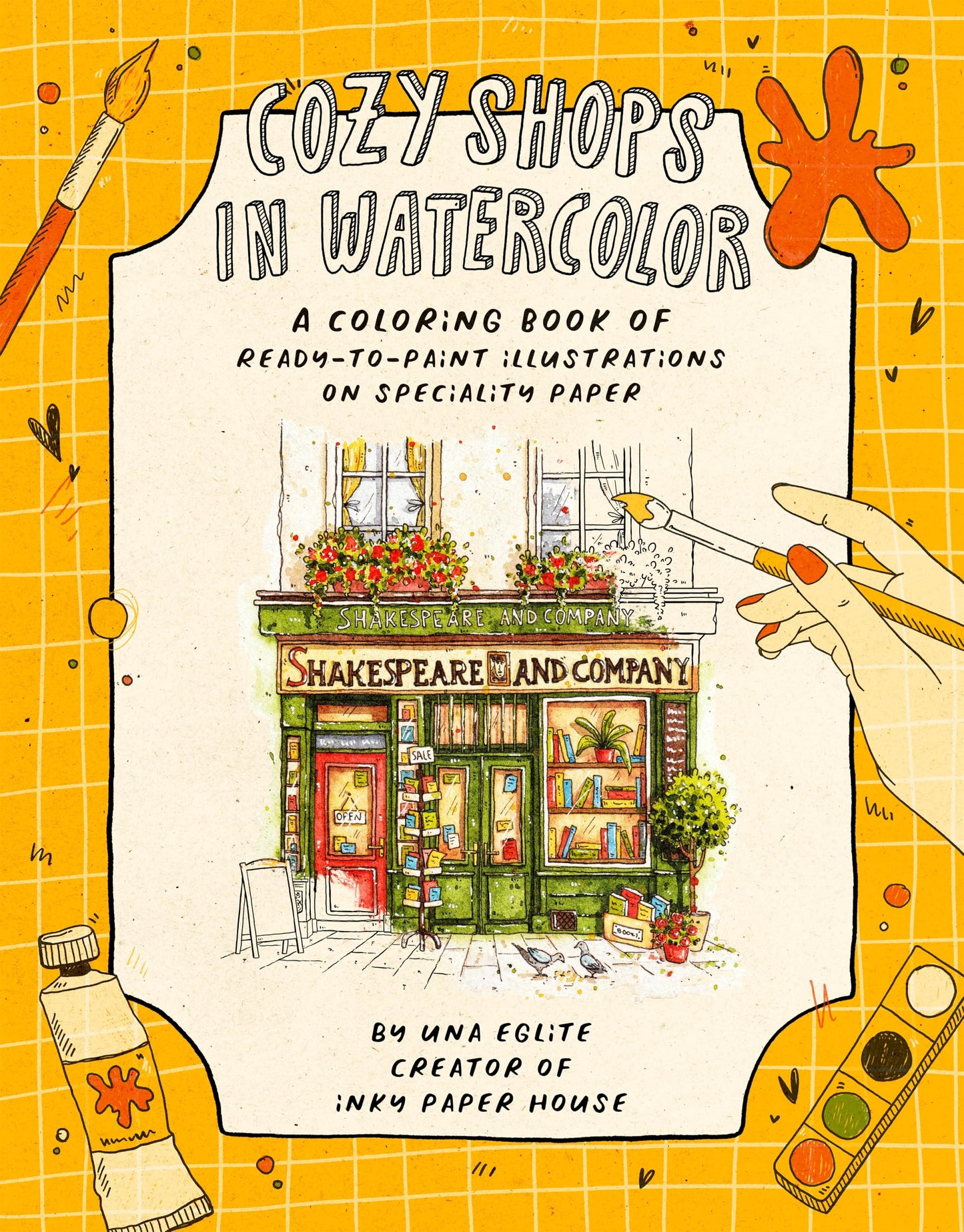 Libro: Cozy Shops in Watercolor: A Coloring Book of Ready-to-Paint Illustrations on Specialty Paper