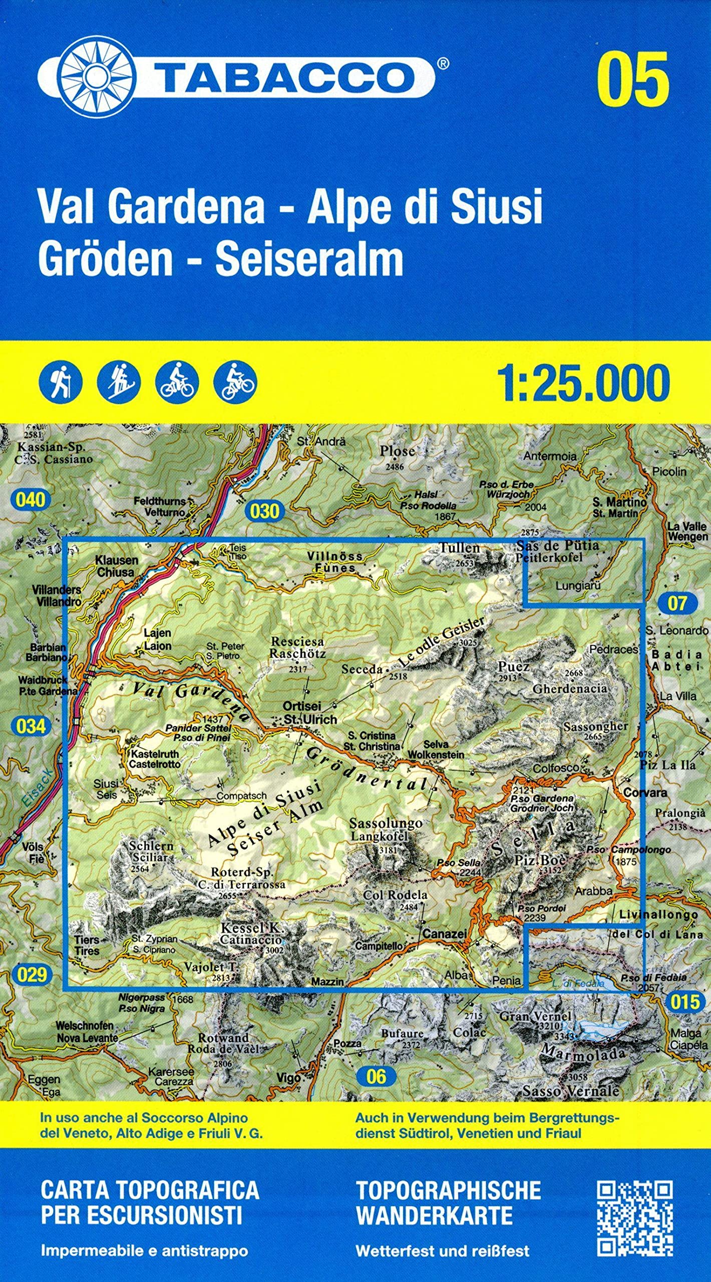 Libro: Val Gardena. Alpe di Siusi. Gröden. Seiseralm. Carta topografica in scala 1:25.000: 05 (Carte topografiche per escursionisti)