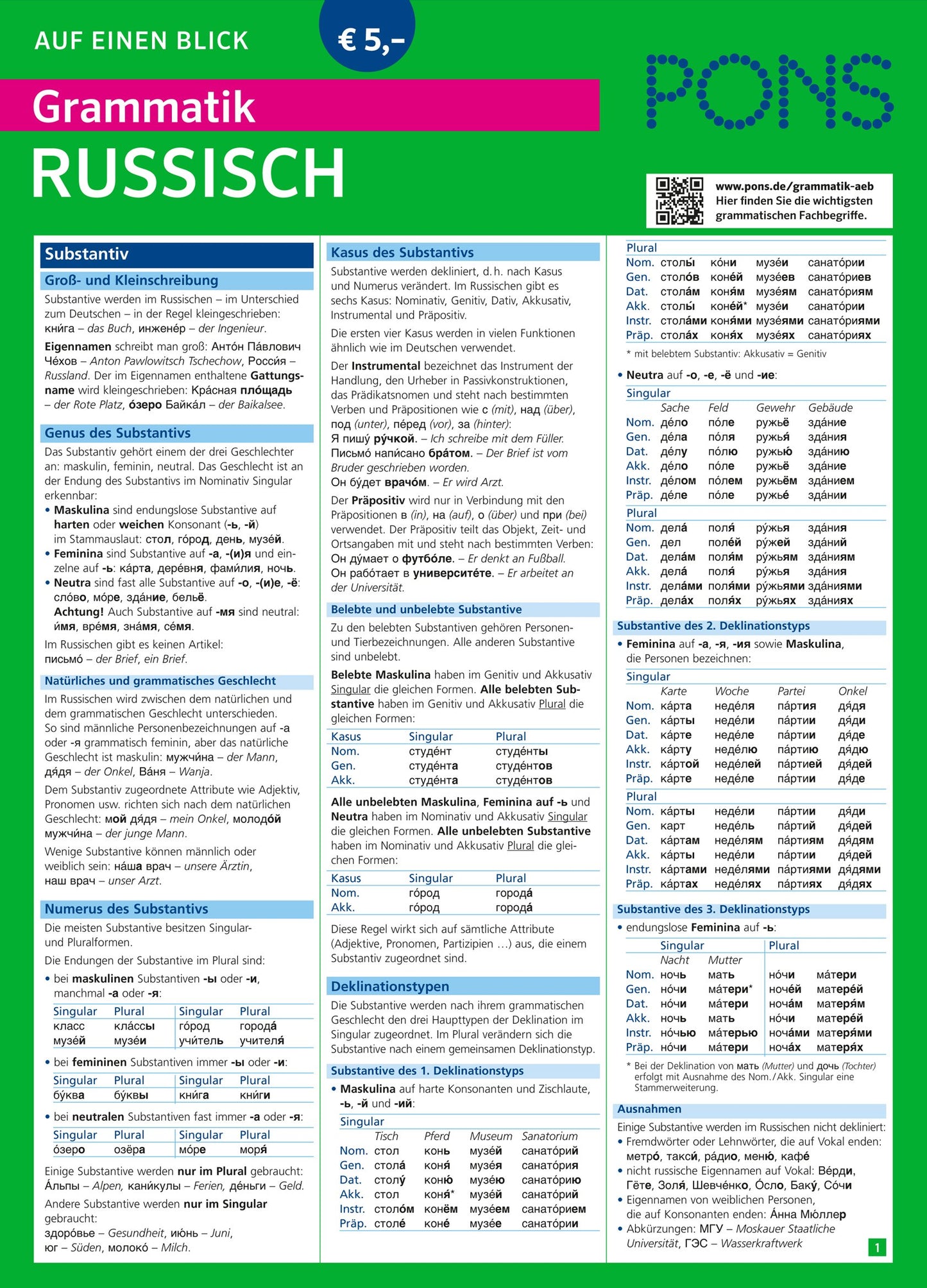 Libro: PONS Grammatik auf einen Blick Russisch: 25