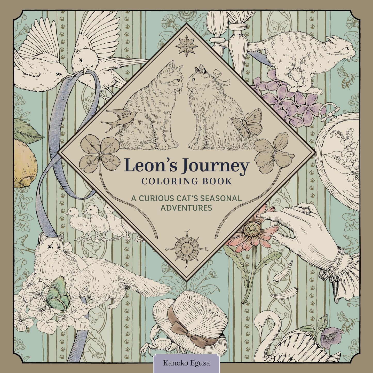 Libro: Leon's Journey Coloring Book: A Curious Cat's Seasonal Adventures (Design Originals) Whimsical Animal Scenes and Seasonal, Nature-Inspired Storybook Coloring Art by Kanoko Egusa
