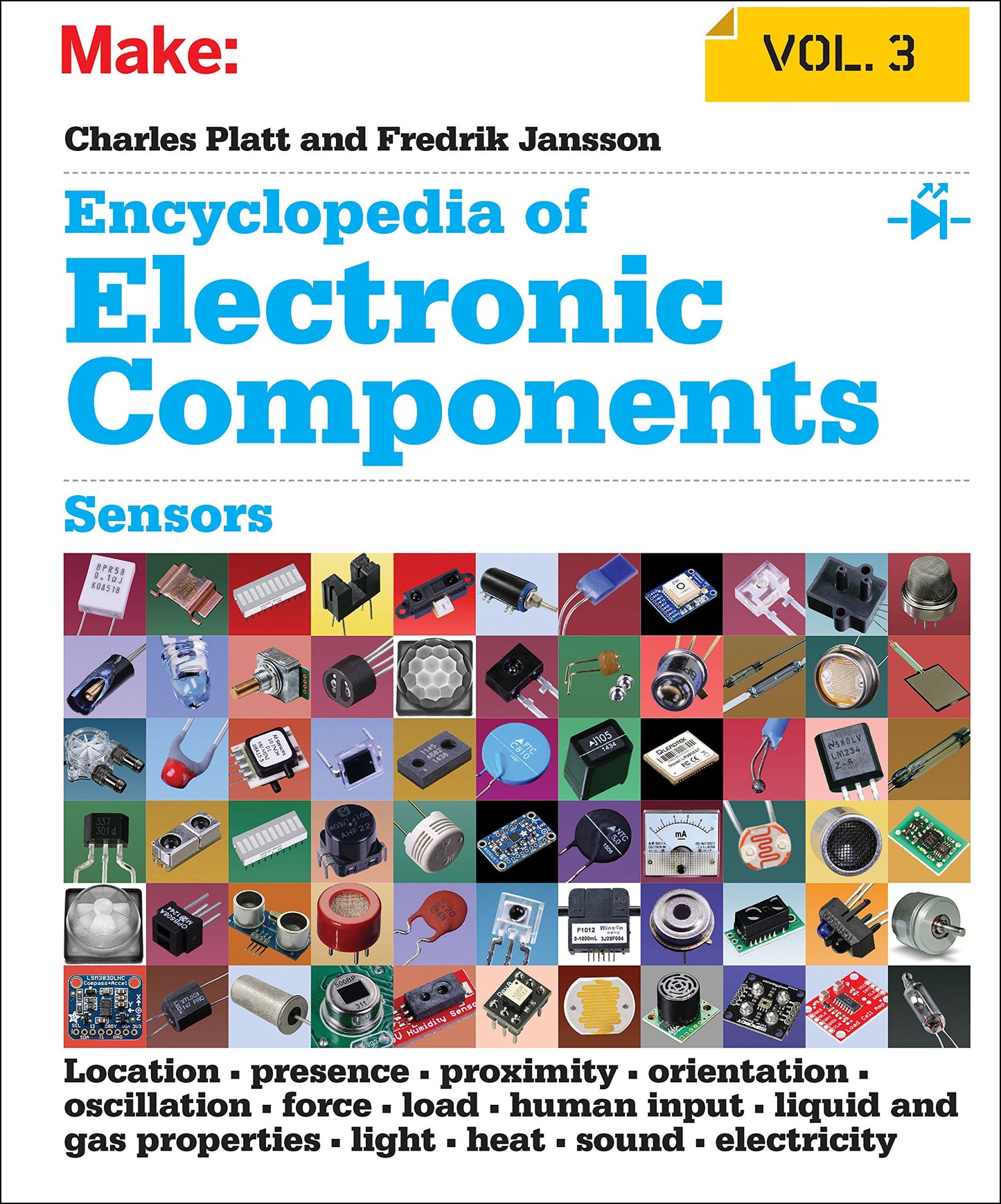 Libro: Encyclopedia of Electronic Components Volume 3: Sensors for Location, Presence, Proximity, Orientation, Oscillation, Force, Load, Human Input, Liquid ... Light, Heat, Sound, and Electricity