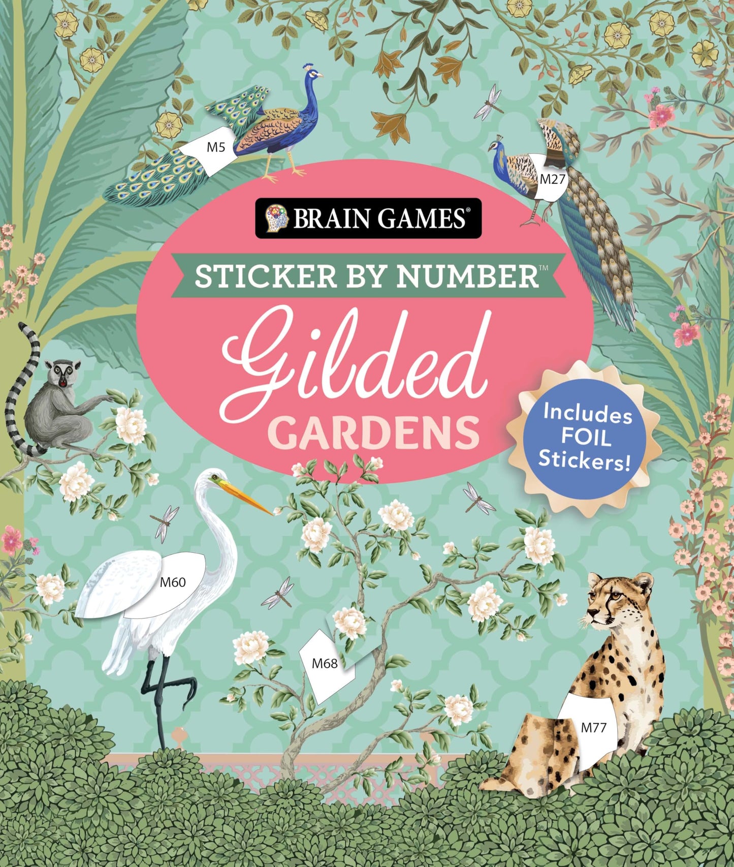 Libro: Brain Games - Sticker by Number: Gilded Gardens (24 Images to Sticker): Includes 2 Foil Sticker Sheets to Complete Each Image!