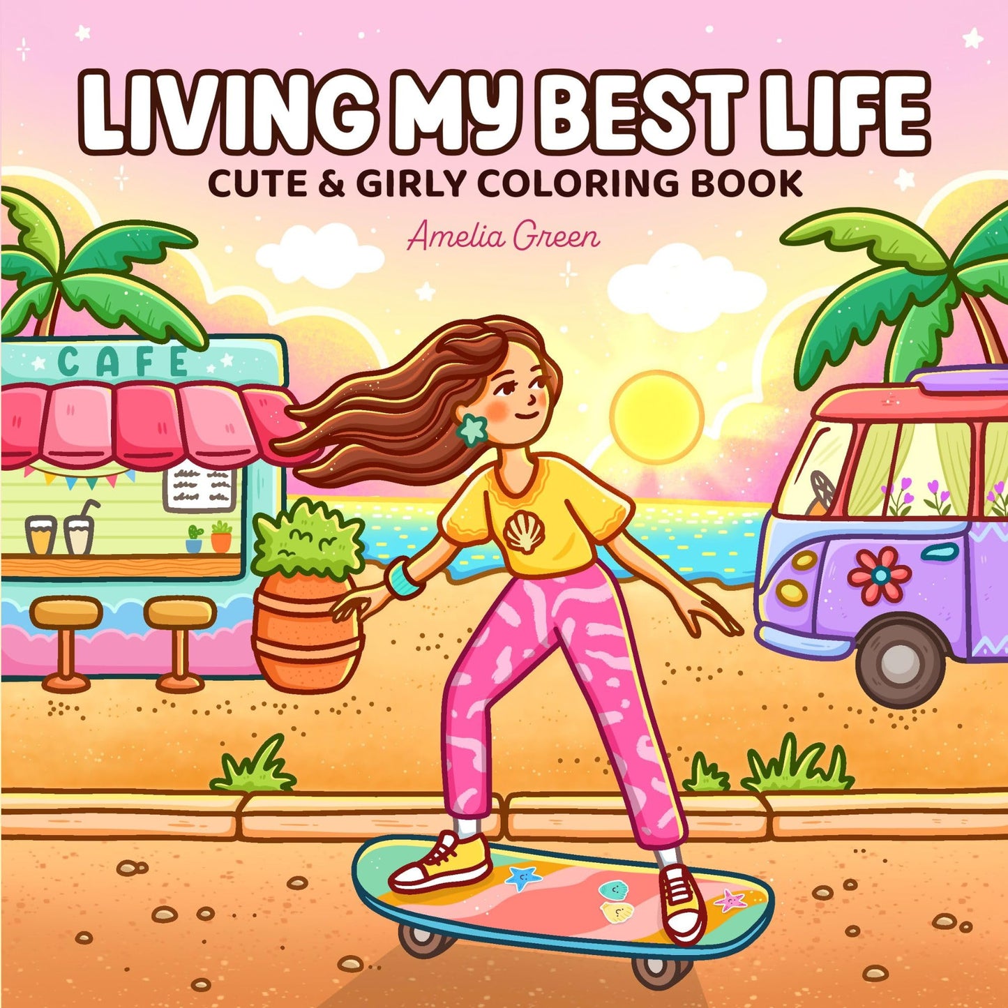 Libro: Living My Best Life: Coloring Book for Adults and Teens Featuring Cute & Girly Scenes for Relaxation (The Cozy Girl Series)