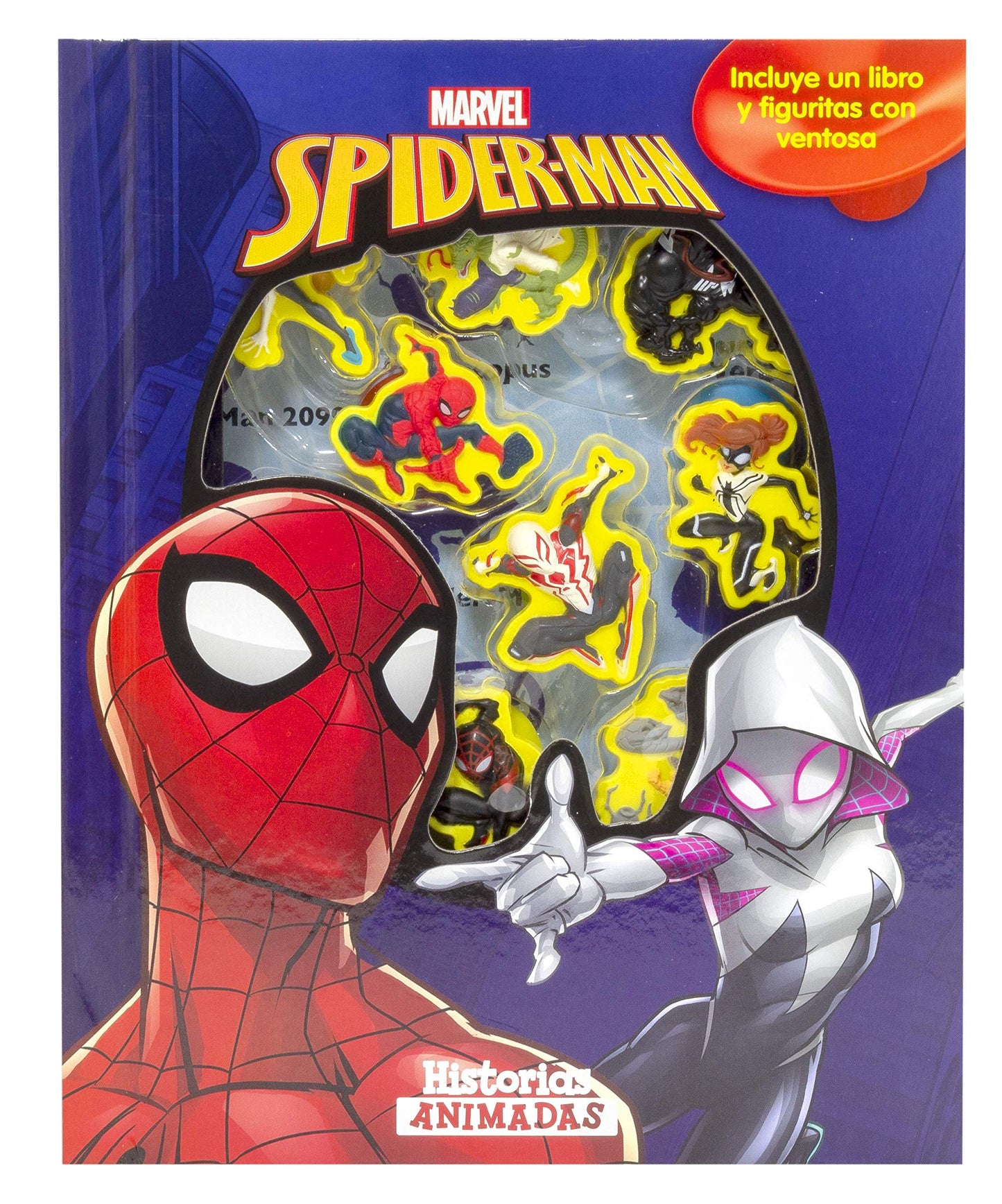 Libro: Spider-Man. Historias animadas: Incluye un libro y figuritas con ventosa