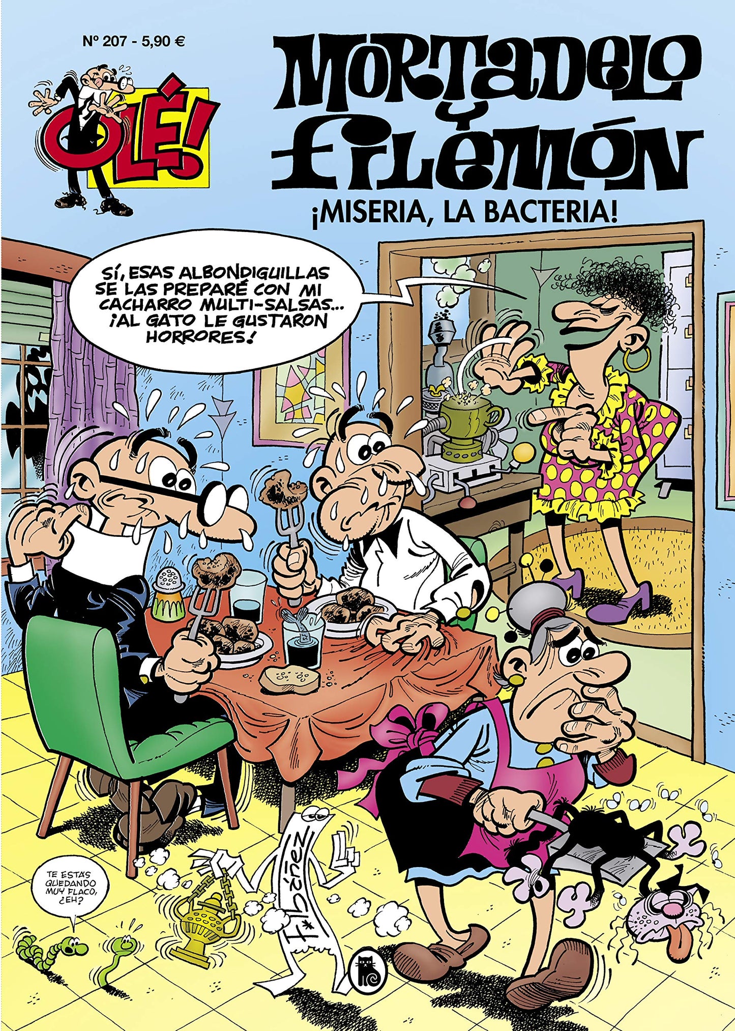Libro: Mortadelo y Filemón. ¡Miseria, la Bacteria! (Olé! Mortadelo 207) (Bruguera Clásica)