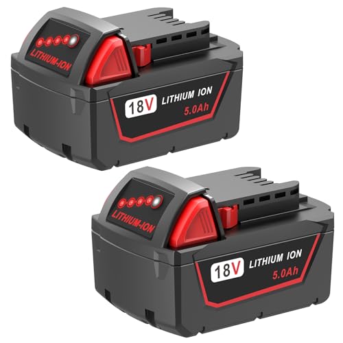 Rocivic---Batería-de-repuesto-para-Milwaukee-M18-de-5-Ah,-compatible-con-cargadores-de-batería-Milwaukee-de-18-V-y-herramientas-eléctricas-inalámbricas,-paquete-de-2-baterías-de-iones-de-litio-de-capacidad-extendida