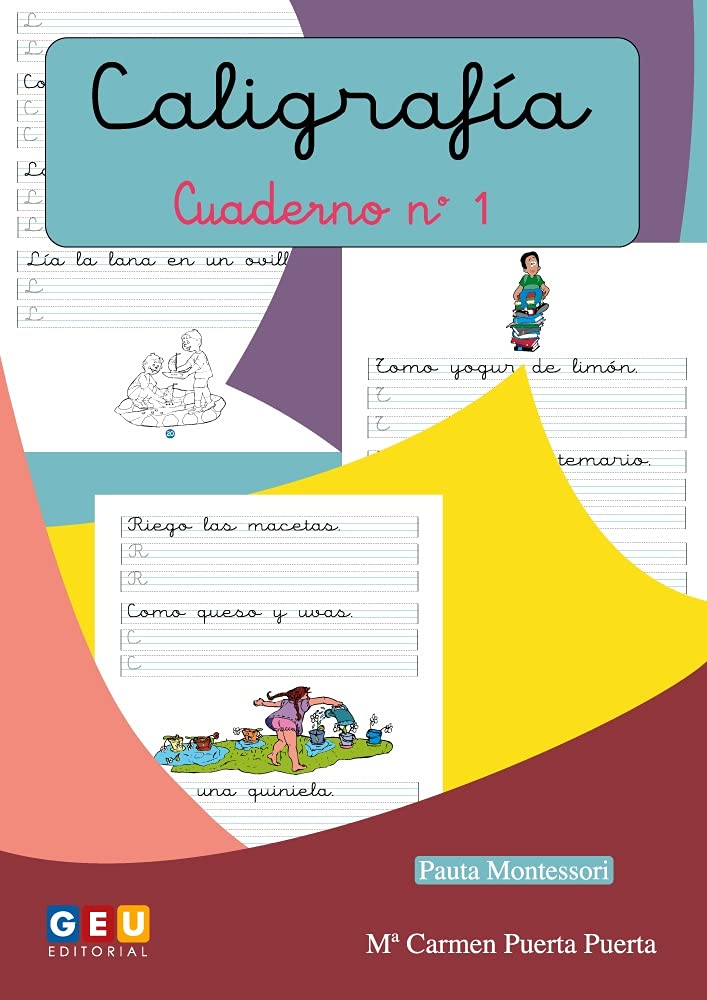 Libro: Caligrafía Montessori Cuaderno 1: Primeros Trazos Iniciación A La escritura | Editorial Geu: Caligrafía Educación Infantil (Montessori 3 años)