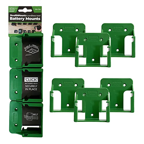 Soporte-de-batería-StealthMounts-compatible-con-Metabo-HPT-18-V/36-V-(paquete-de-6)---Verde-|-Soportes-de-batería-StealthMounts-|-Fabricado-en-el-Reino-Unido